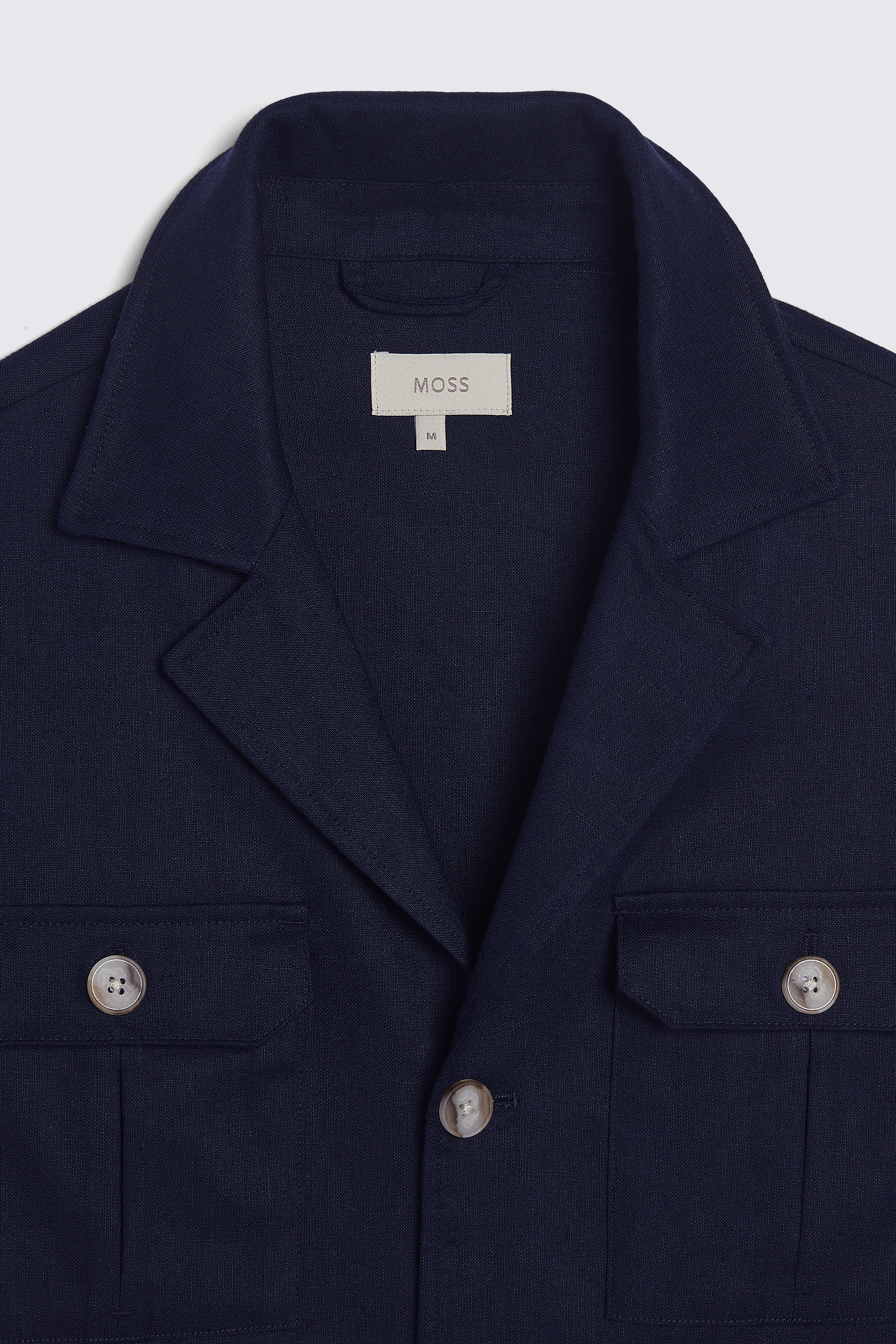 Navy Matte Linen Safari Shacket