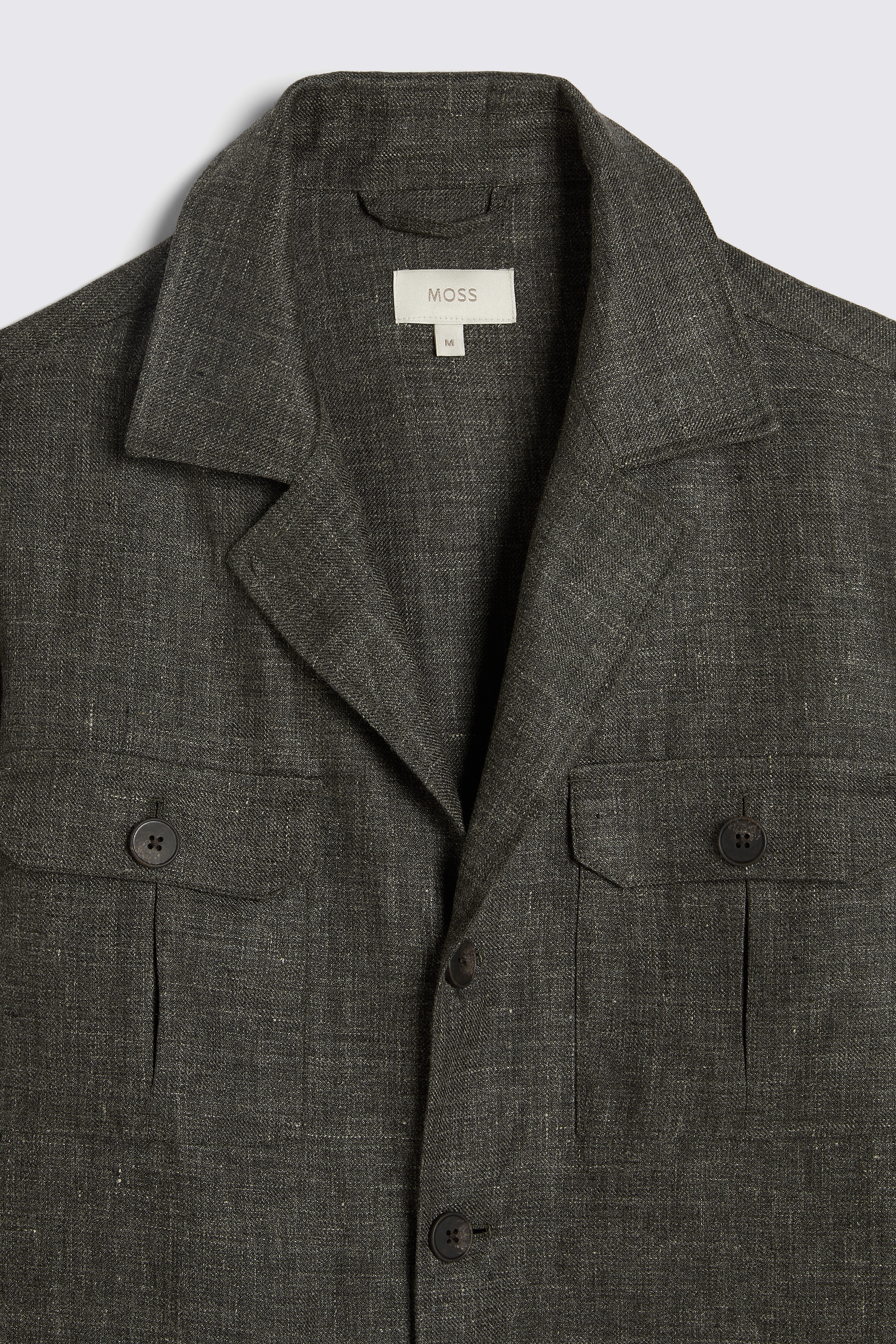 Khaki Linen Safari Shacket