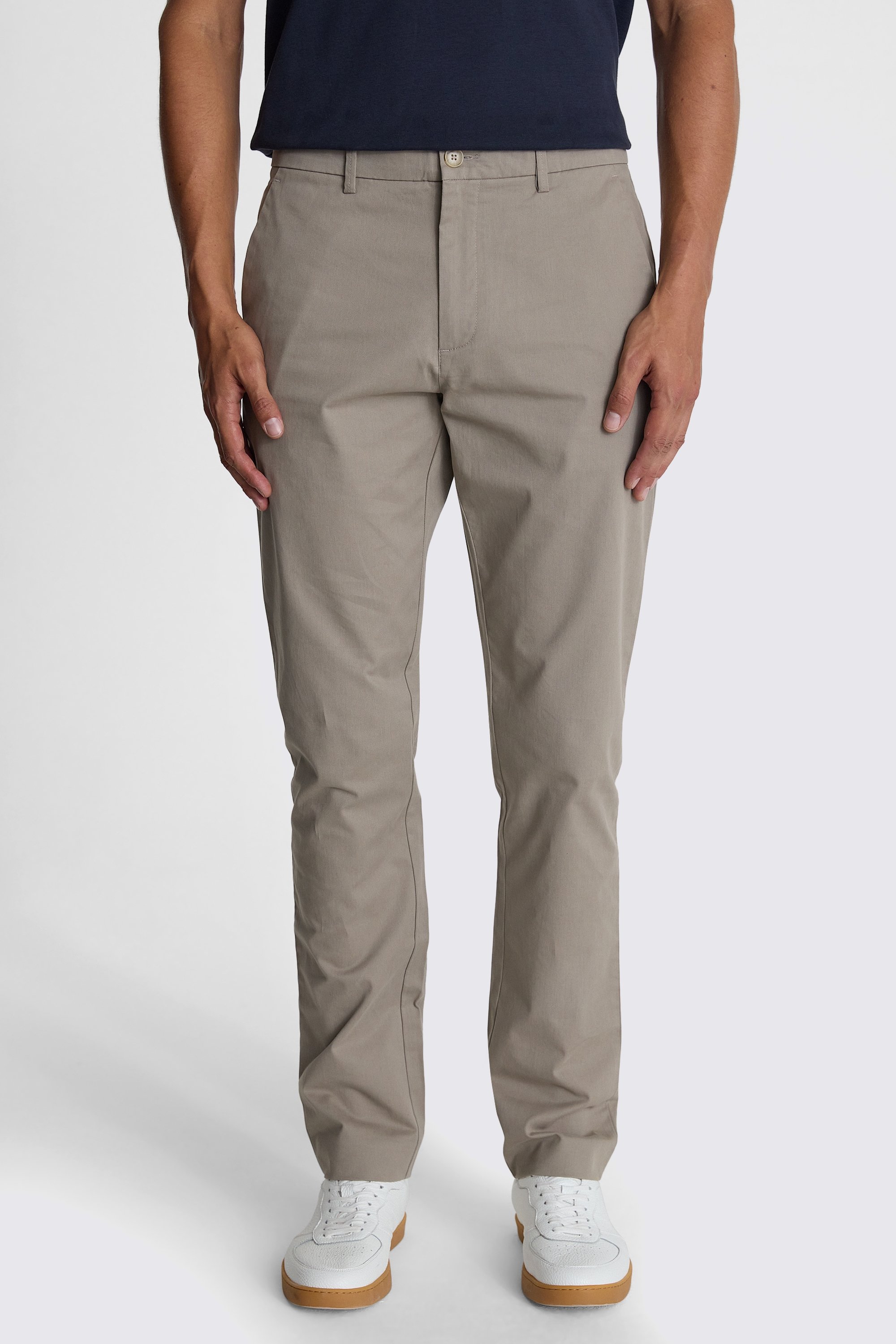 Tailored Fit Dark Taupe Stretch Chinos
