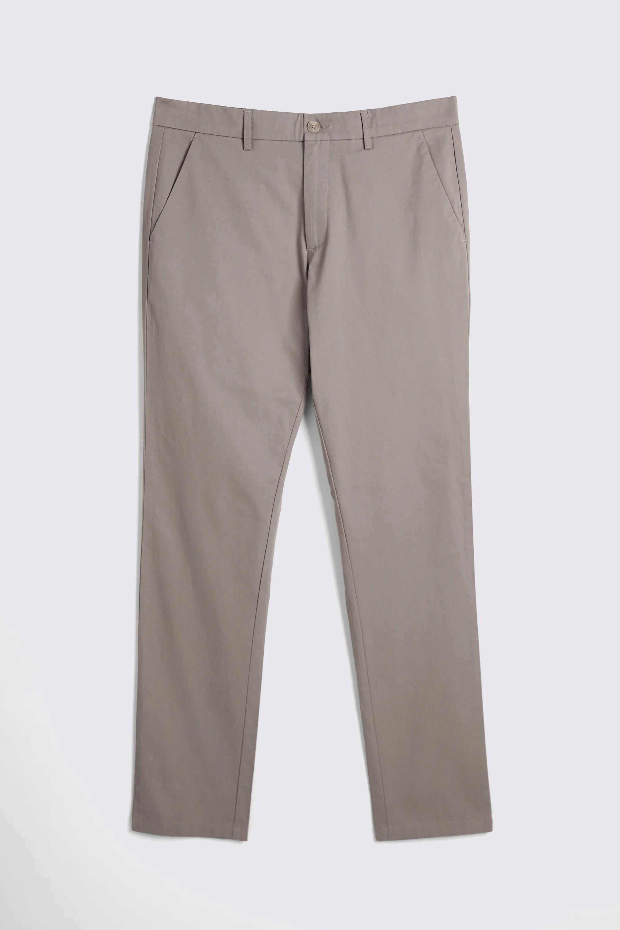 Tailored Fit Dark Taupe Cotton Chinos