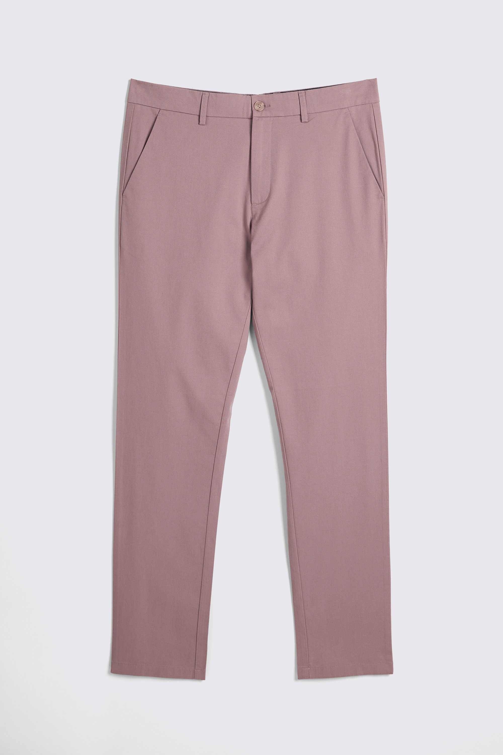 Tailored Fit Dusty Pink Stretch Chinos