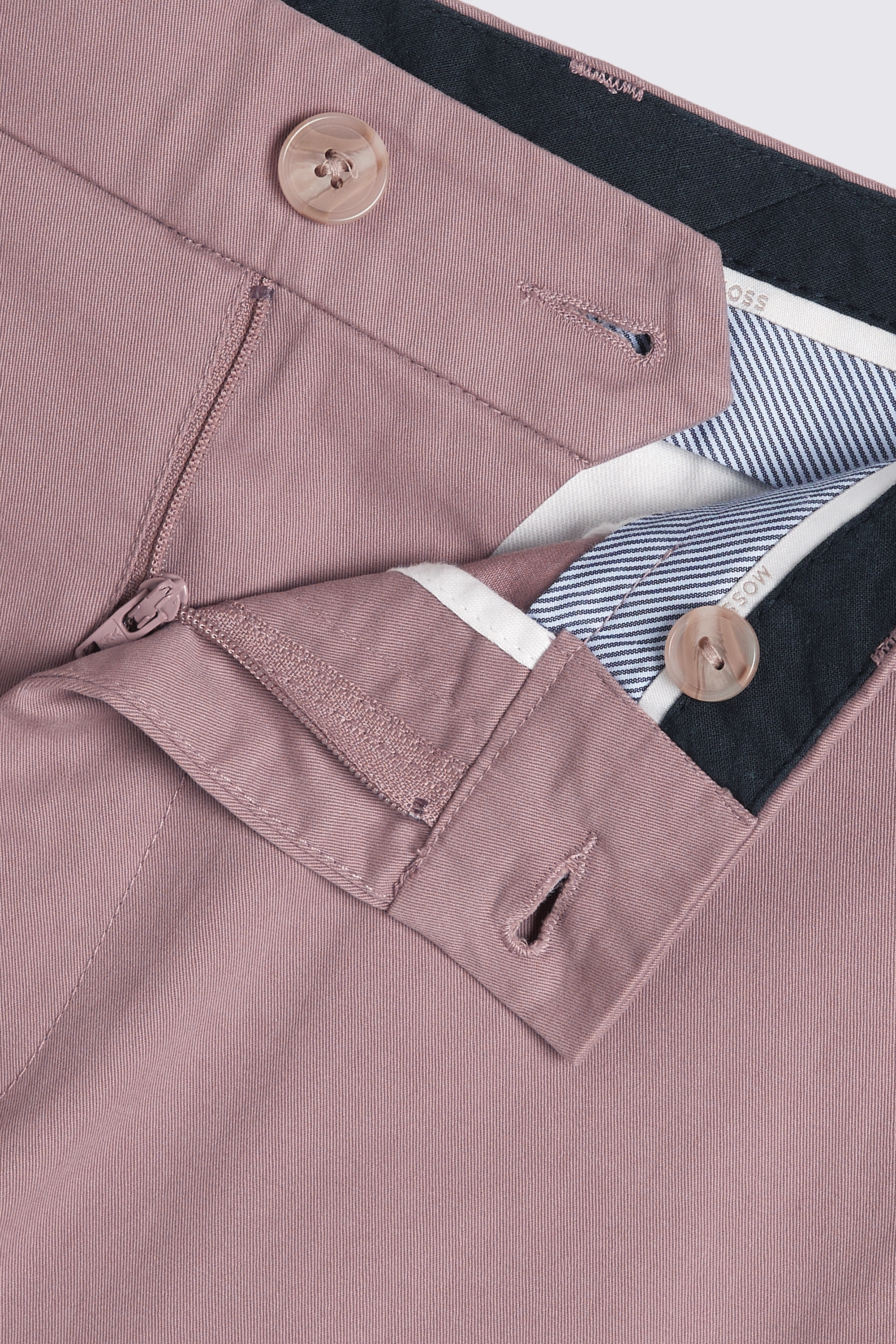 Tailored Fit Dusty Pink Stretch Chinos
