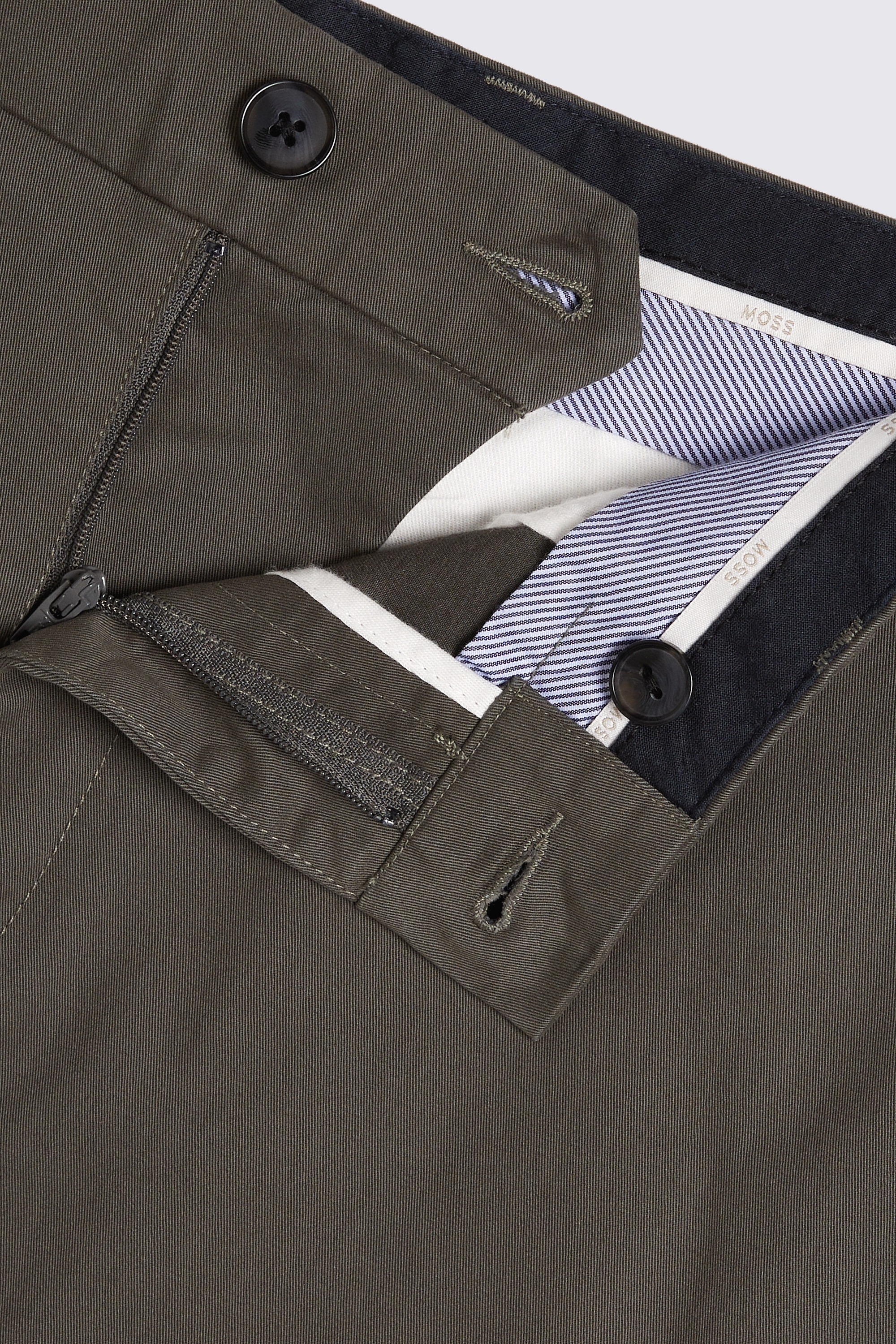Tailored Fit Khaki Stretch Chinos