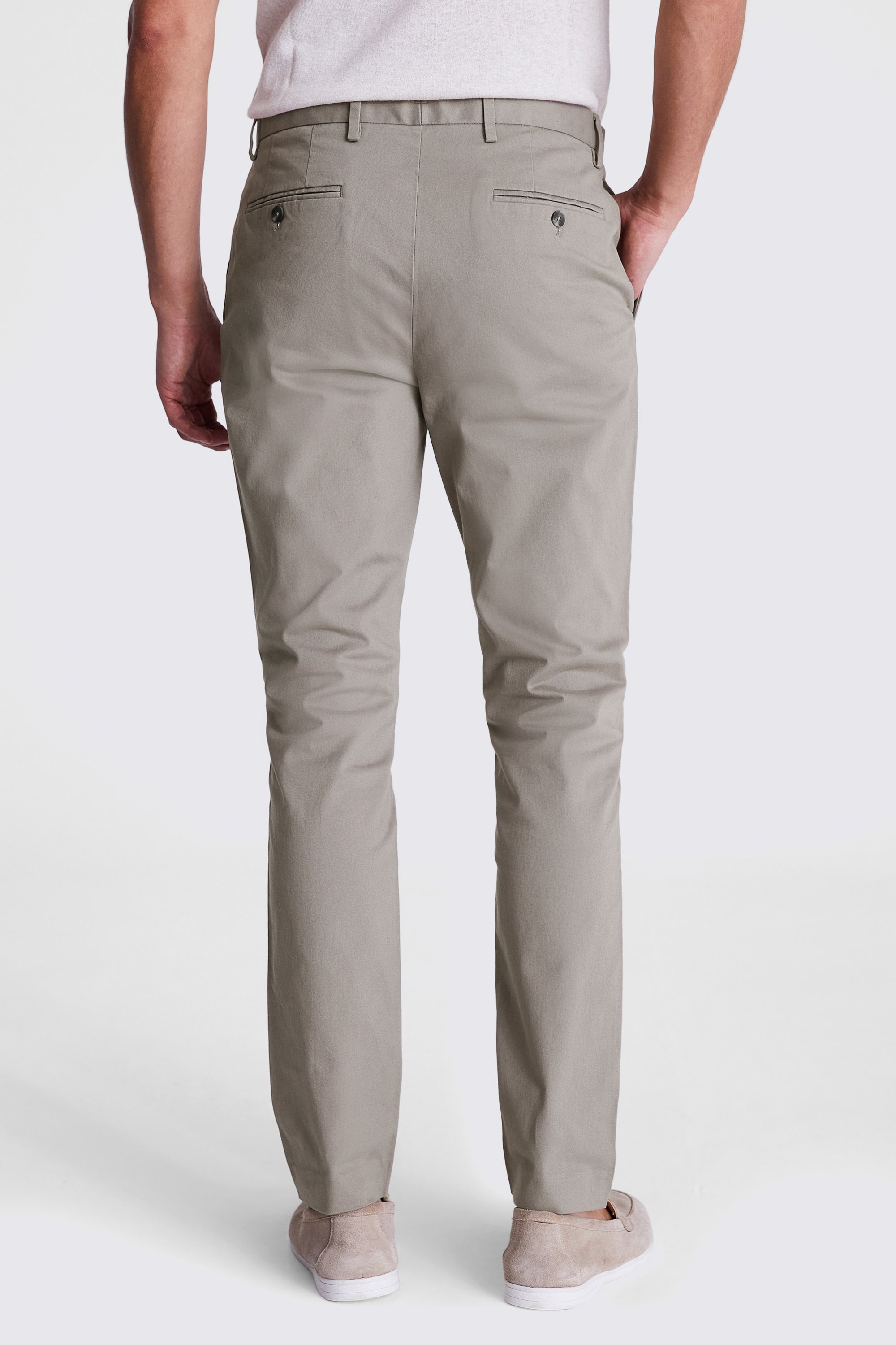 Slim Fit Dark Taupe Stretch Chinos