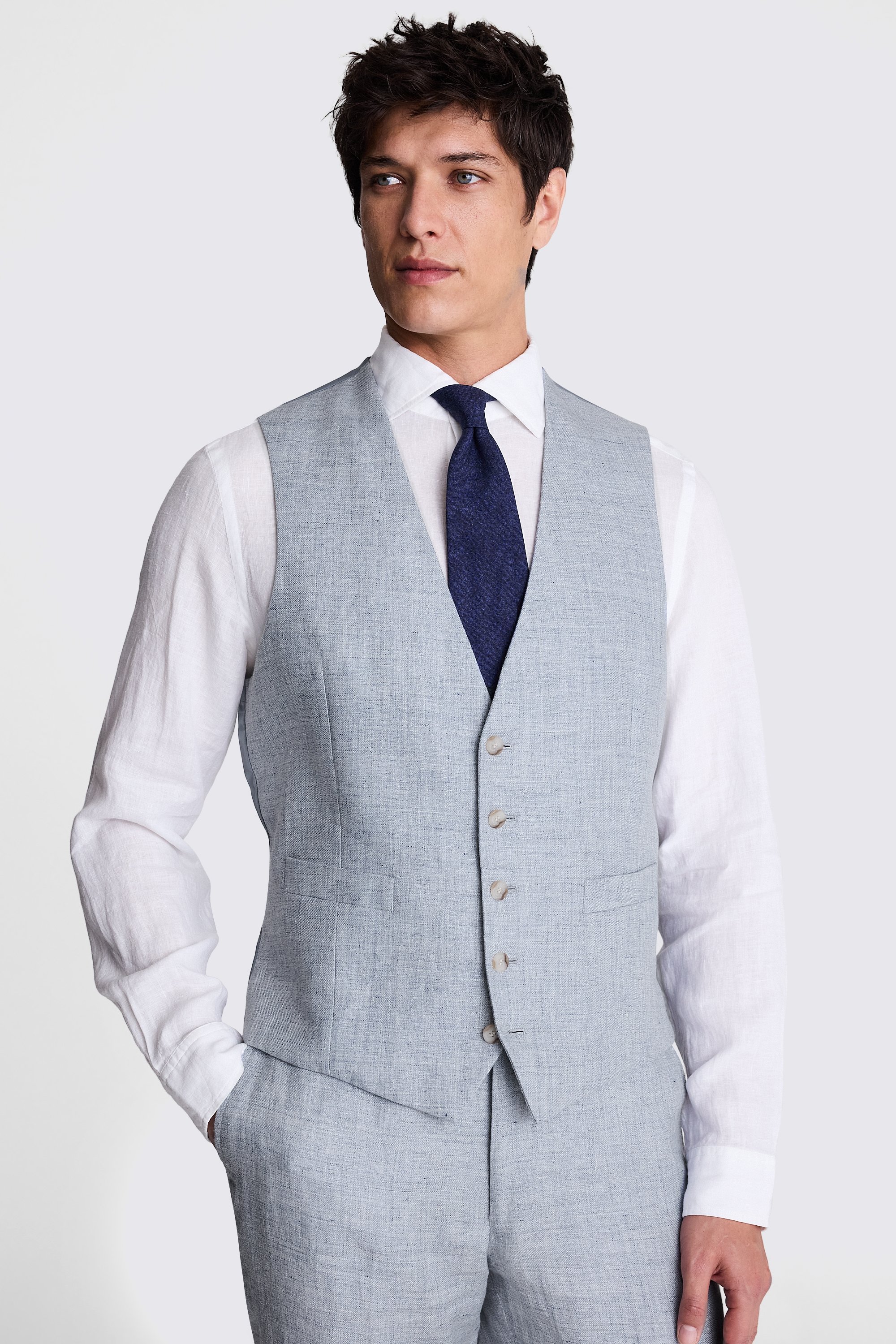 Custom Made light blue linen suit