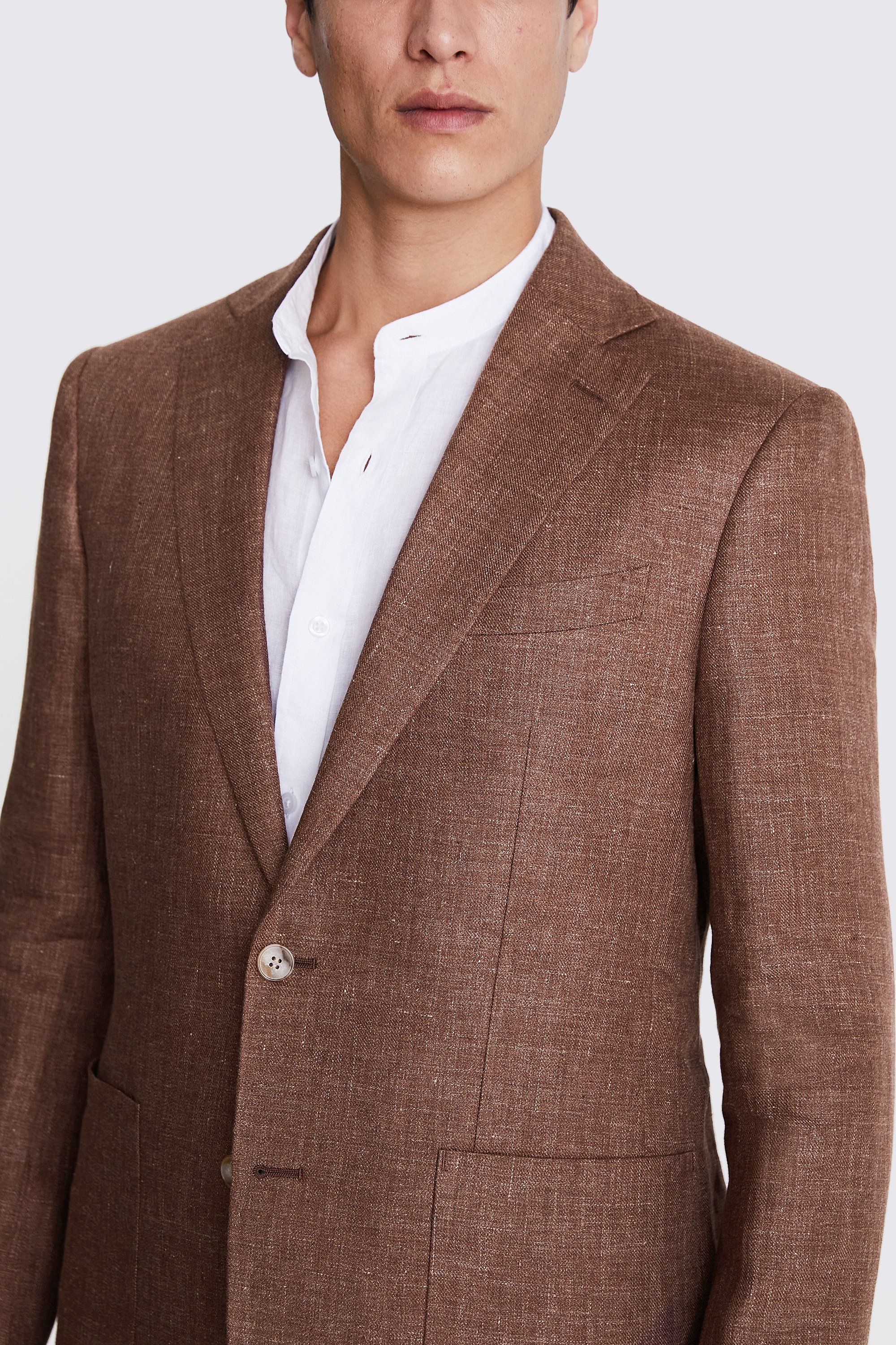 Tailored Fit Copper Linen Jacket