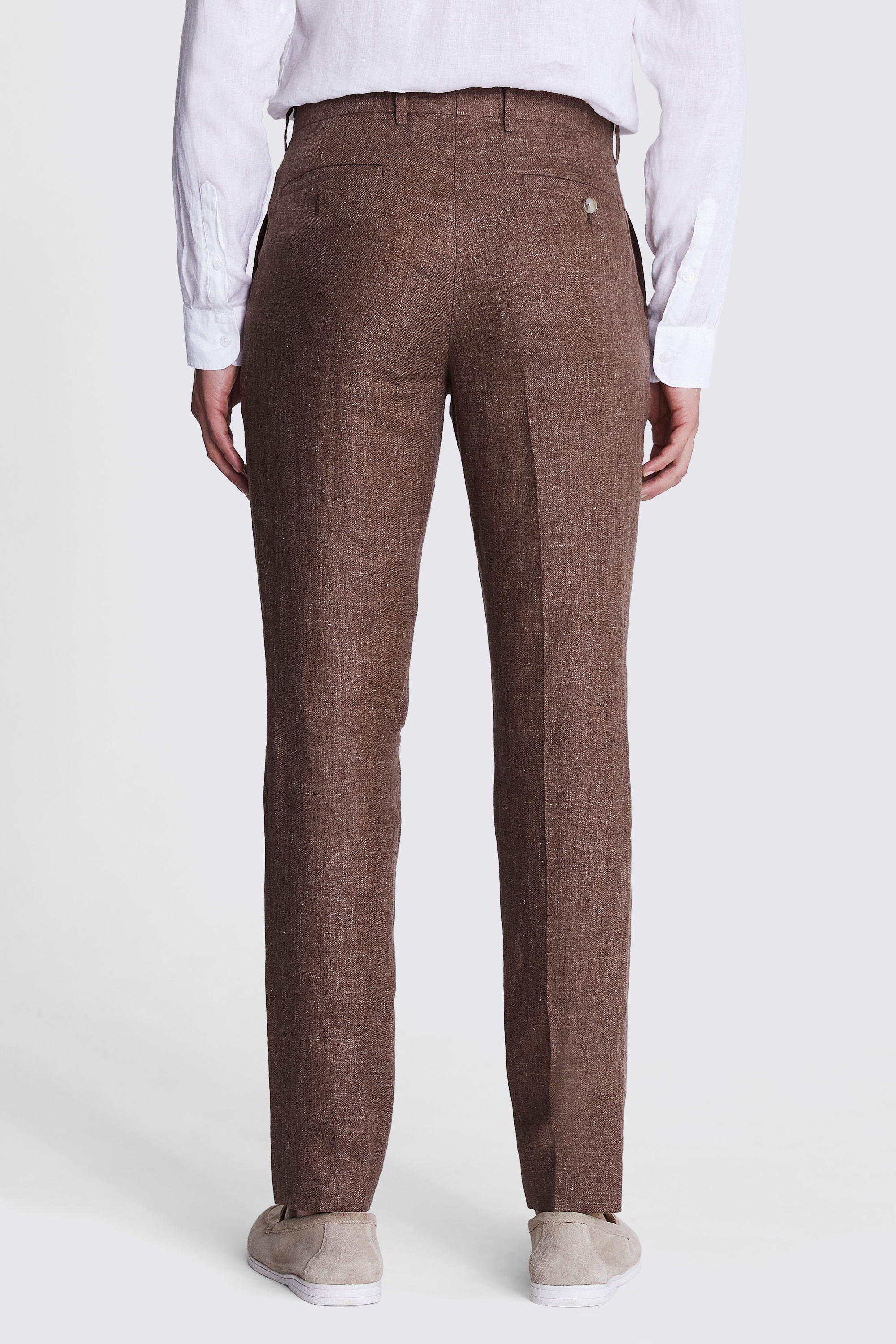 Tailored Fit Copper Linen Trousers