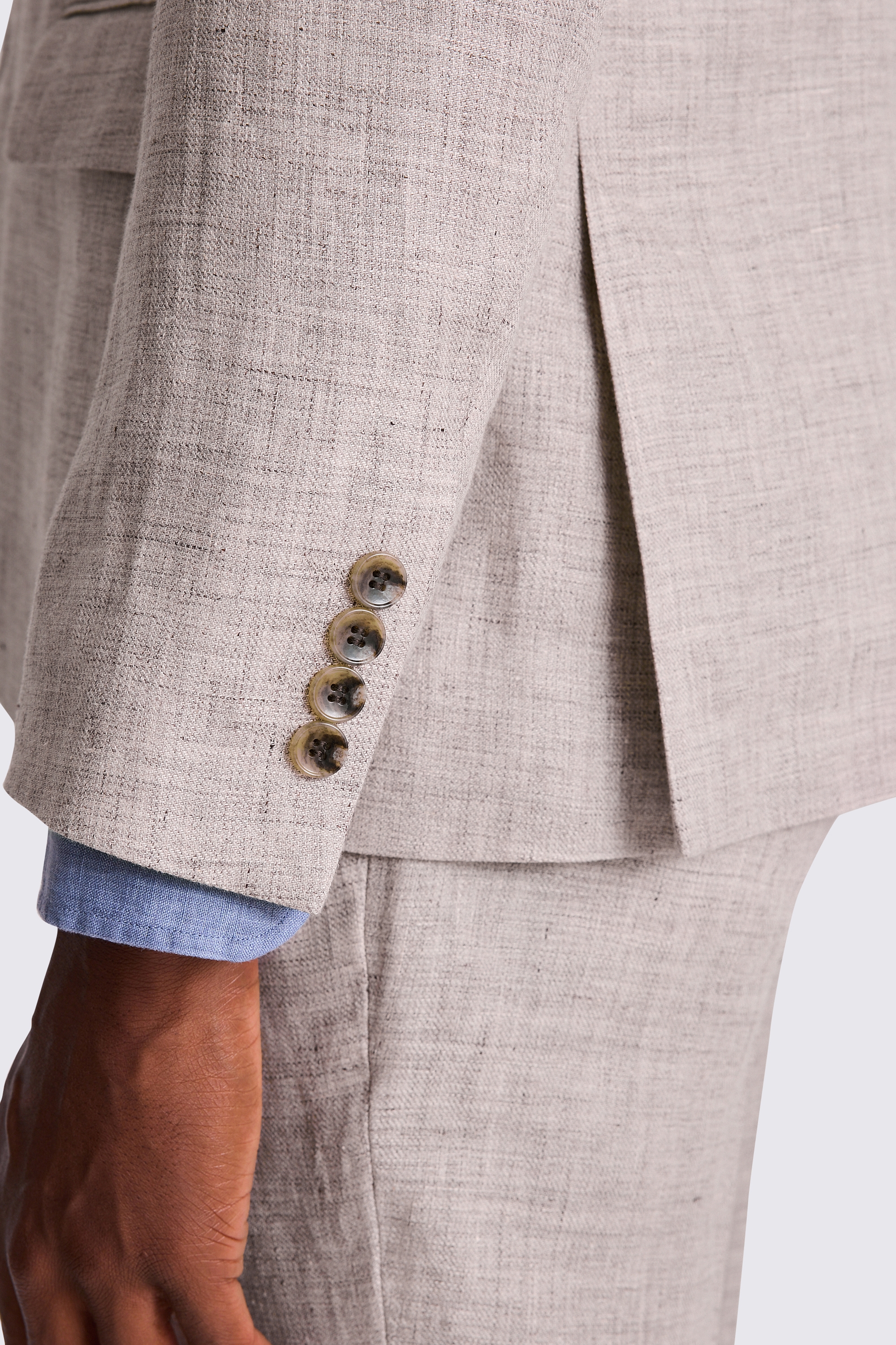 Slim Fit Oatmeal Linen Suit