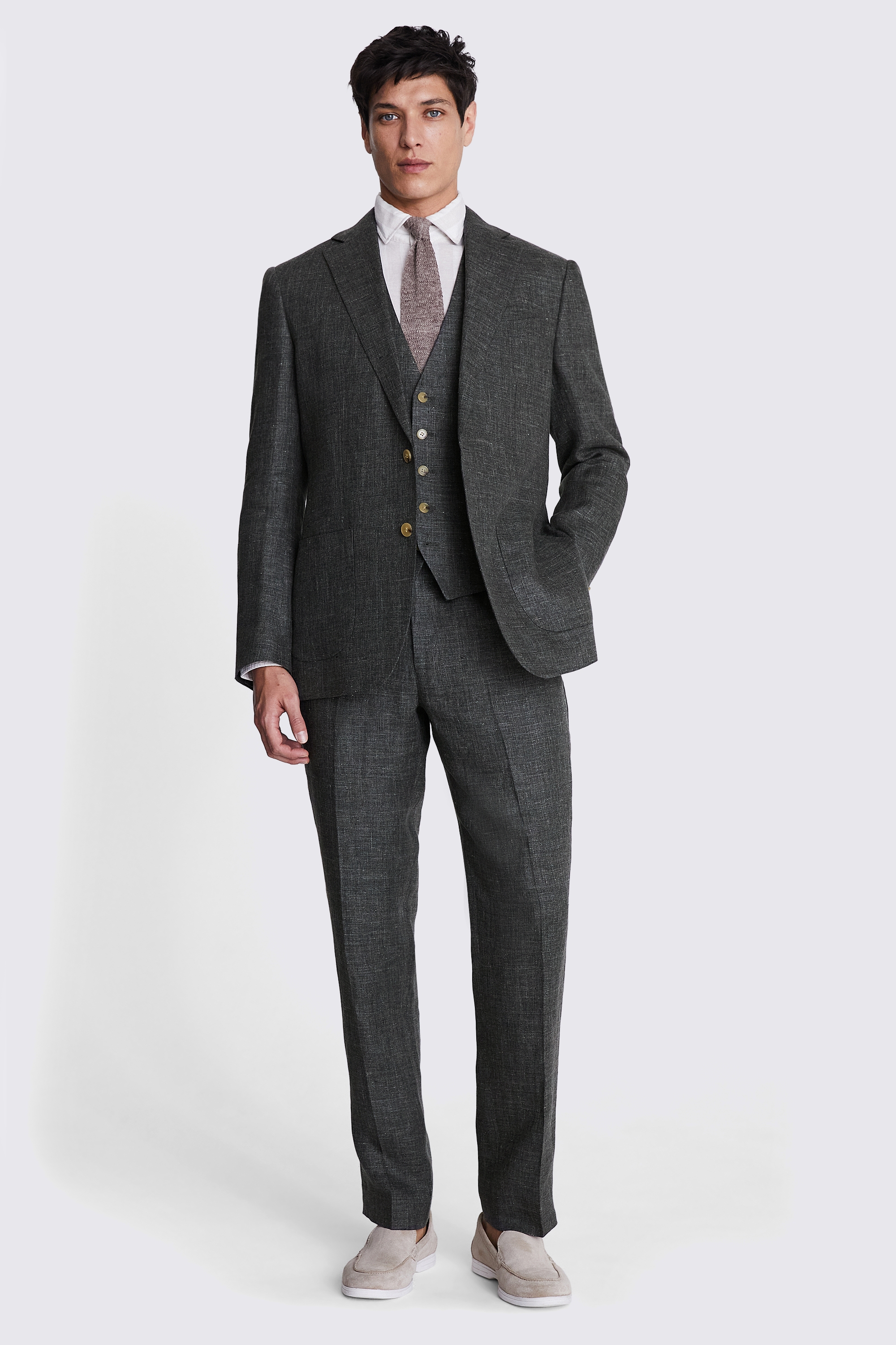 Custom Made khaki linen jacket