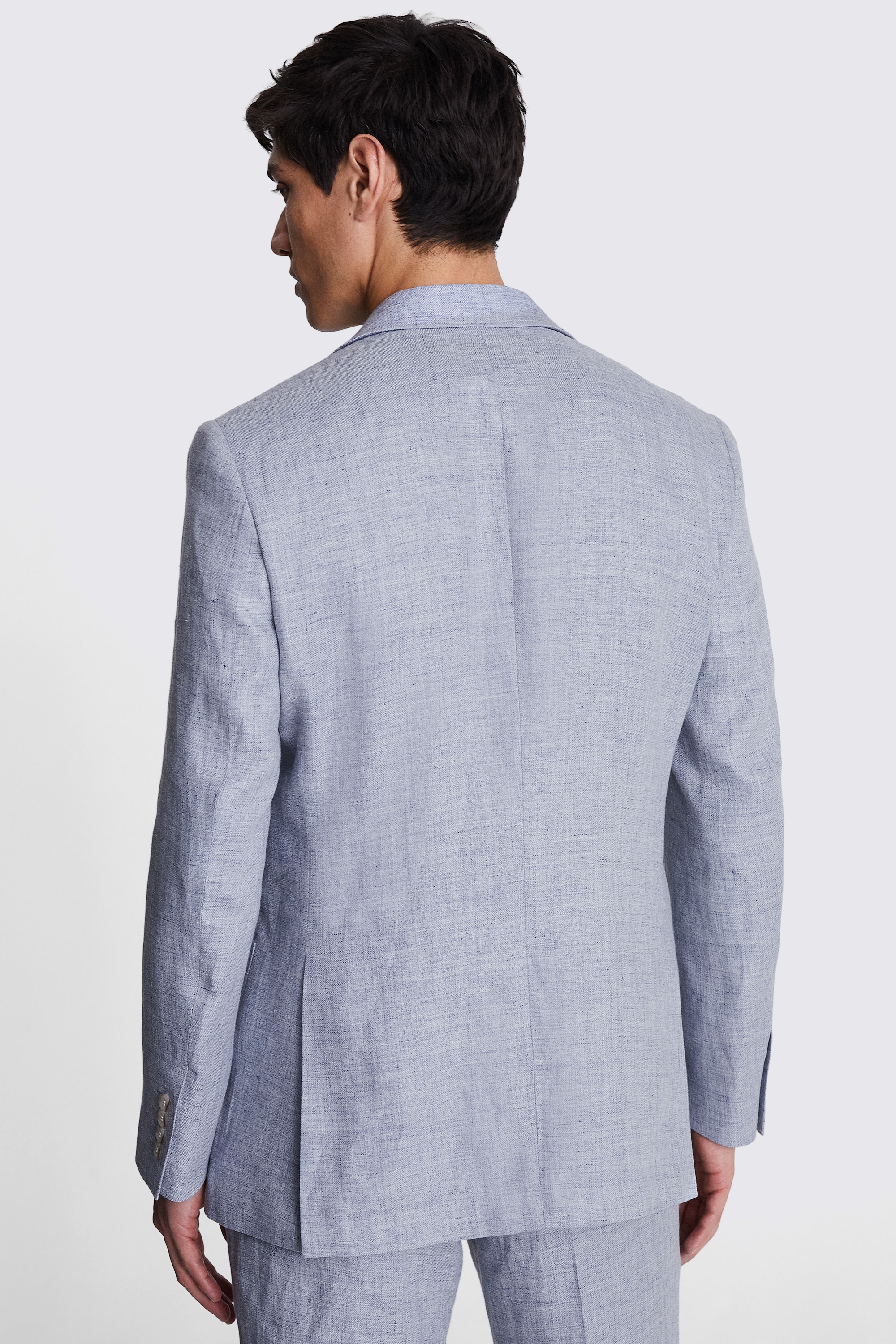 Regular Fit Light Blue Linen Jacket