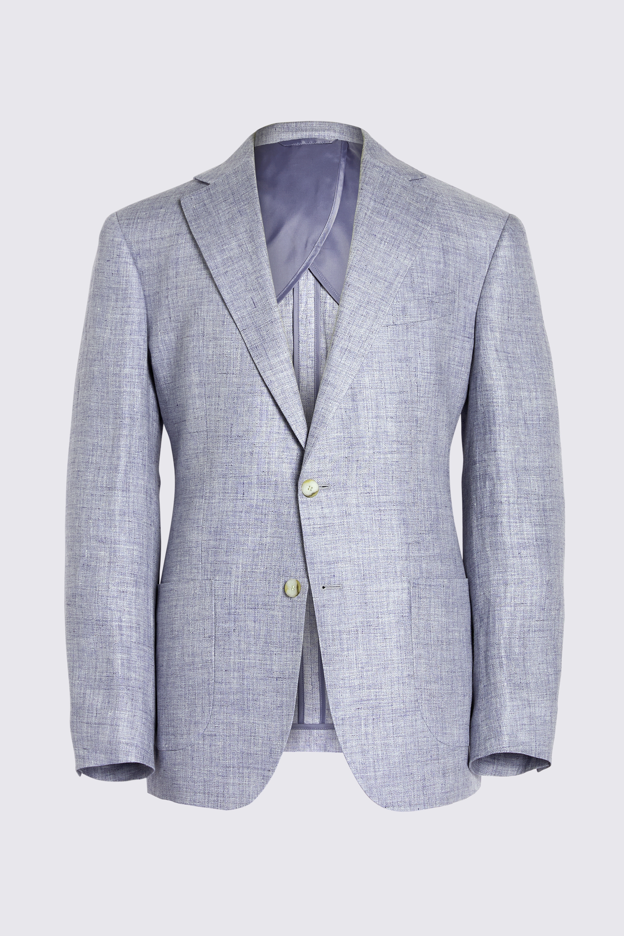 Regular Fit Light Blue Linen Jacket