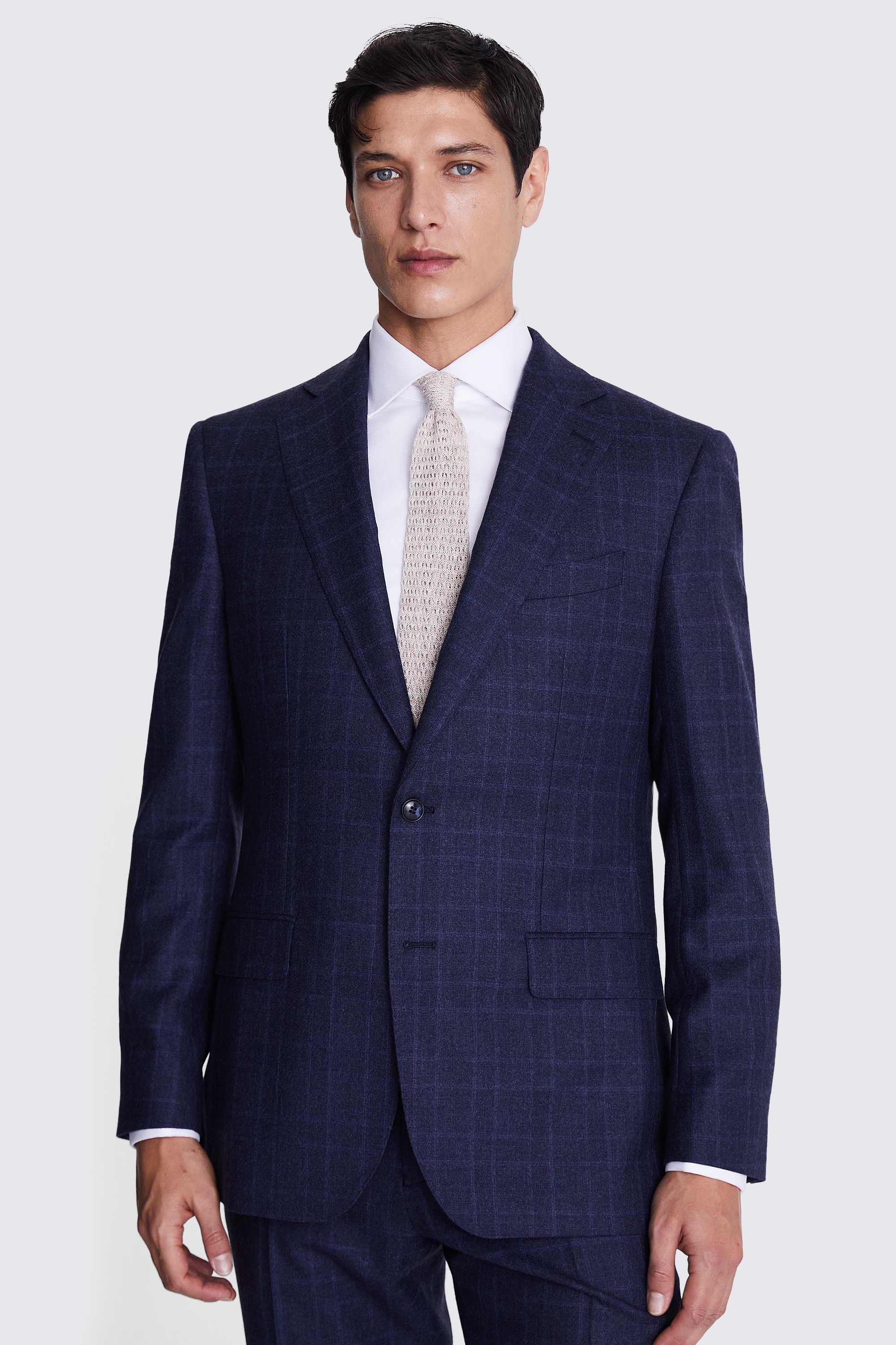 Regular Fit Blue Check Jacket