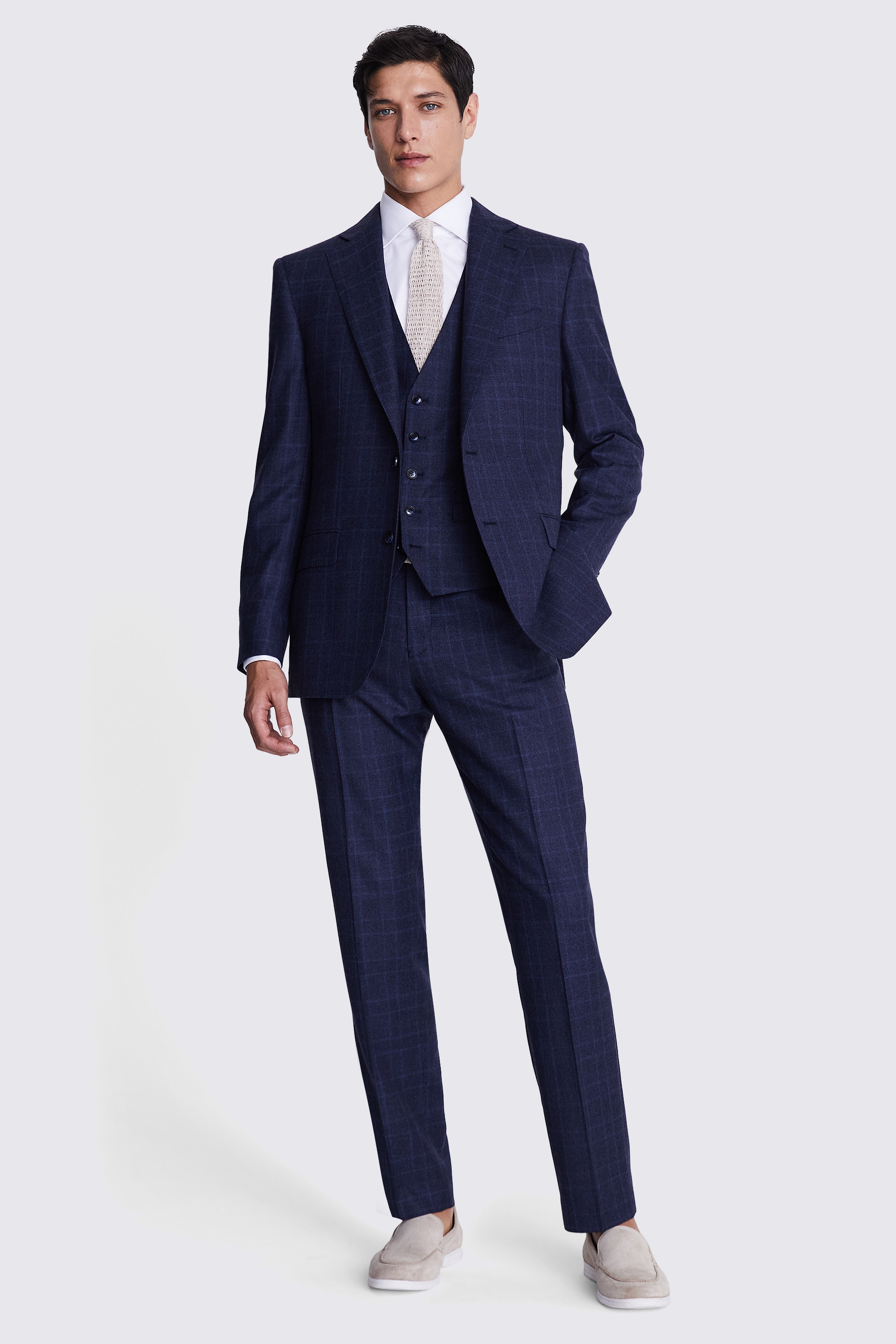 Regular Fit Blue Check Jacket