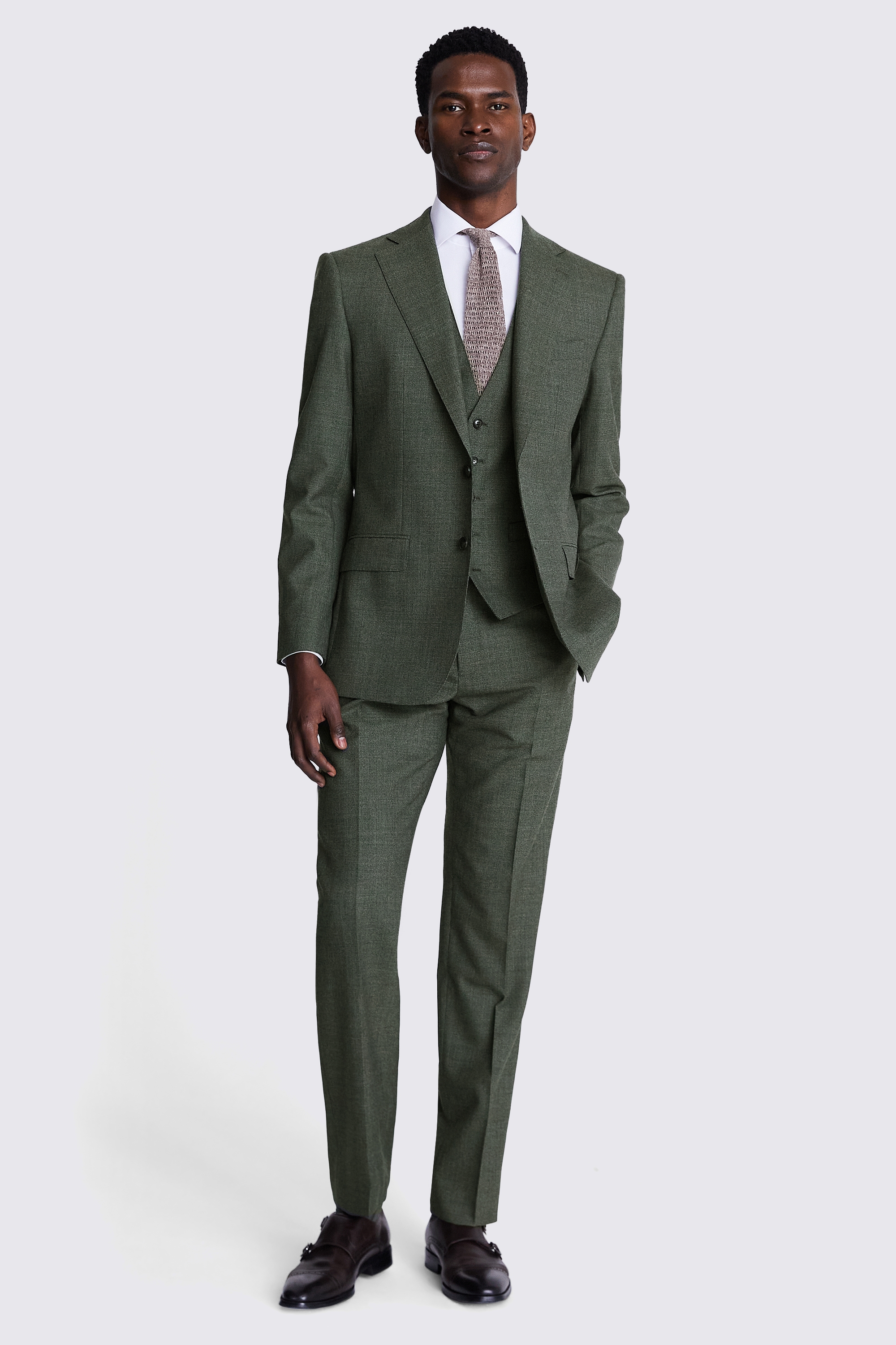 Regular Fit Green Puppytooth Jacket