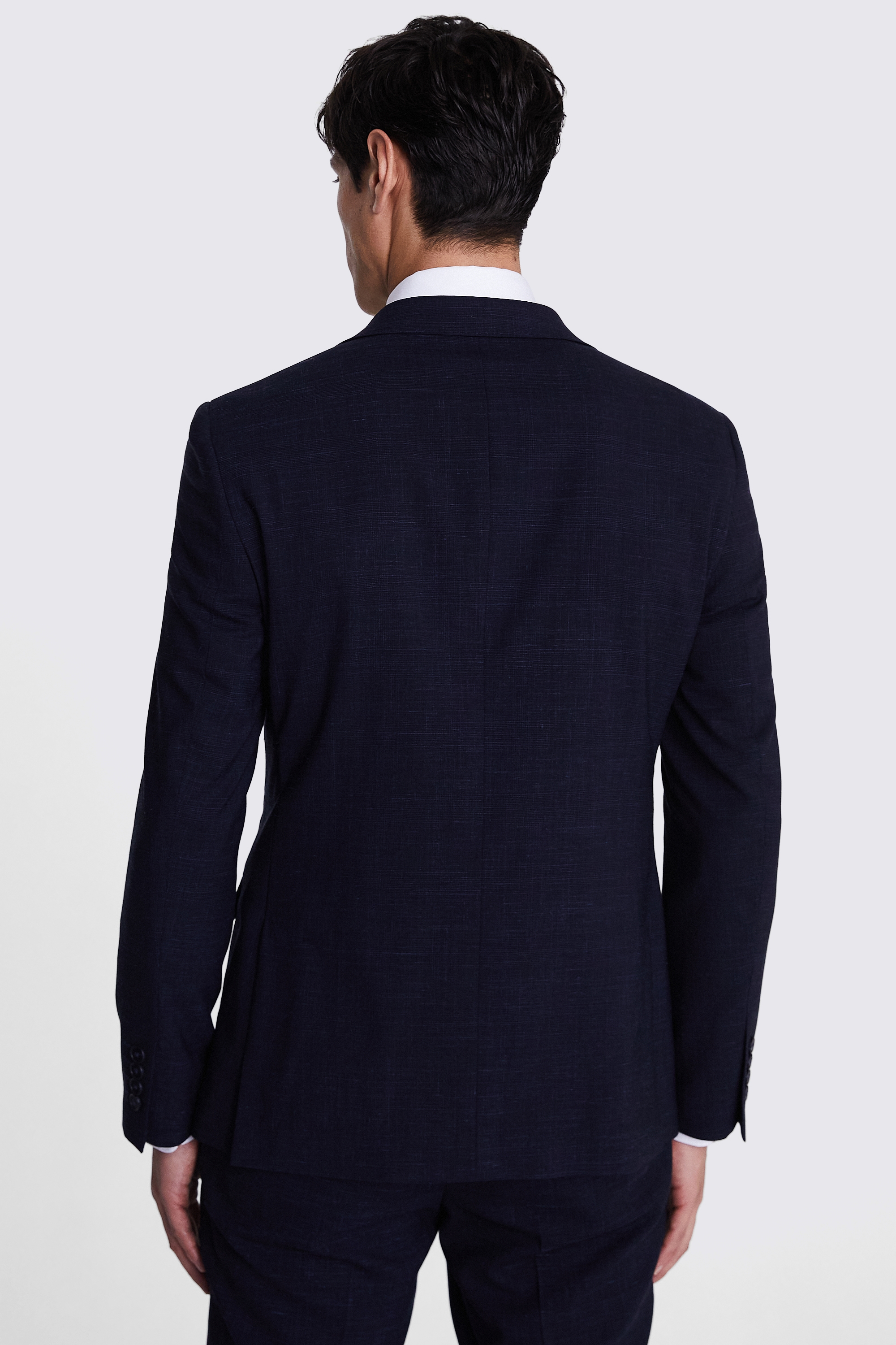 Italian Slim Fit Navy Check Jacket