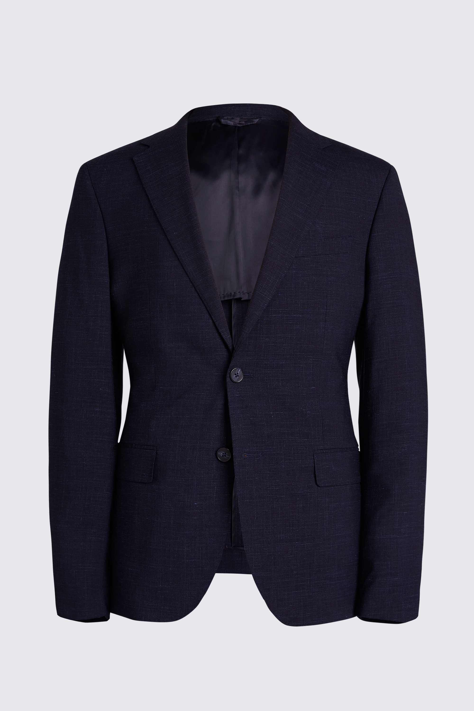 Italian Slim Fit Navy Check Jacket