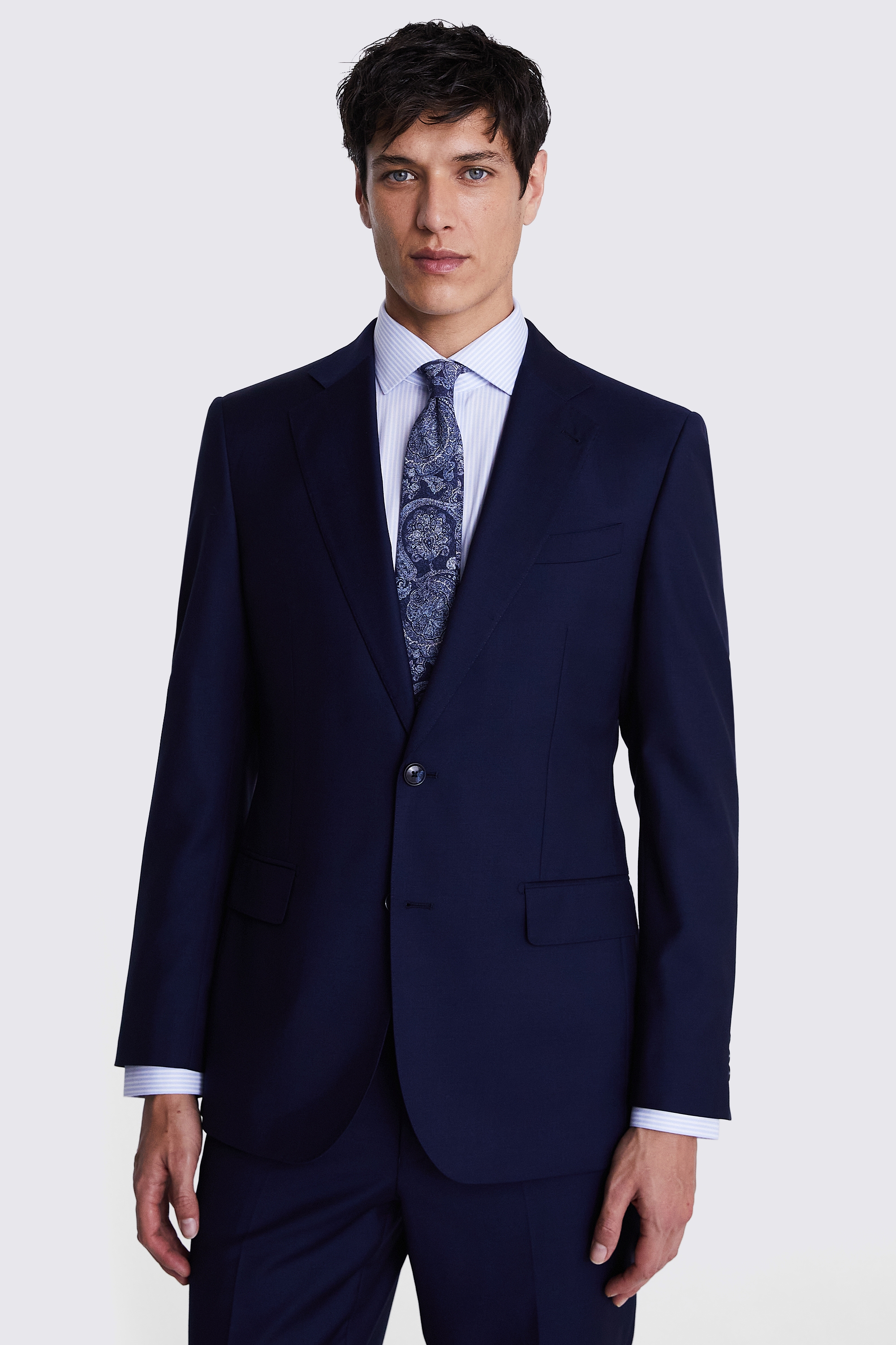 Italian Tailored Fit Navy Jacket | Buy Online at Moss