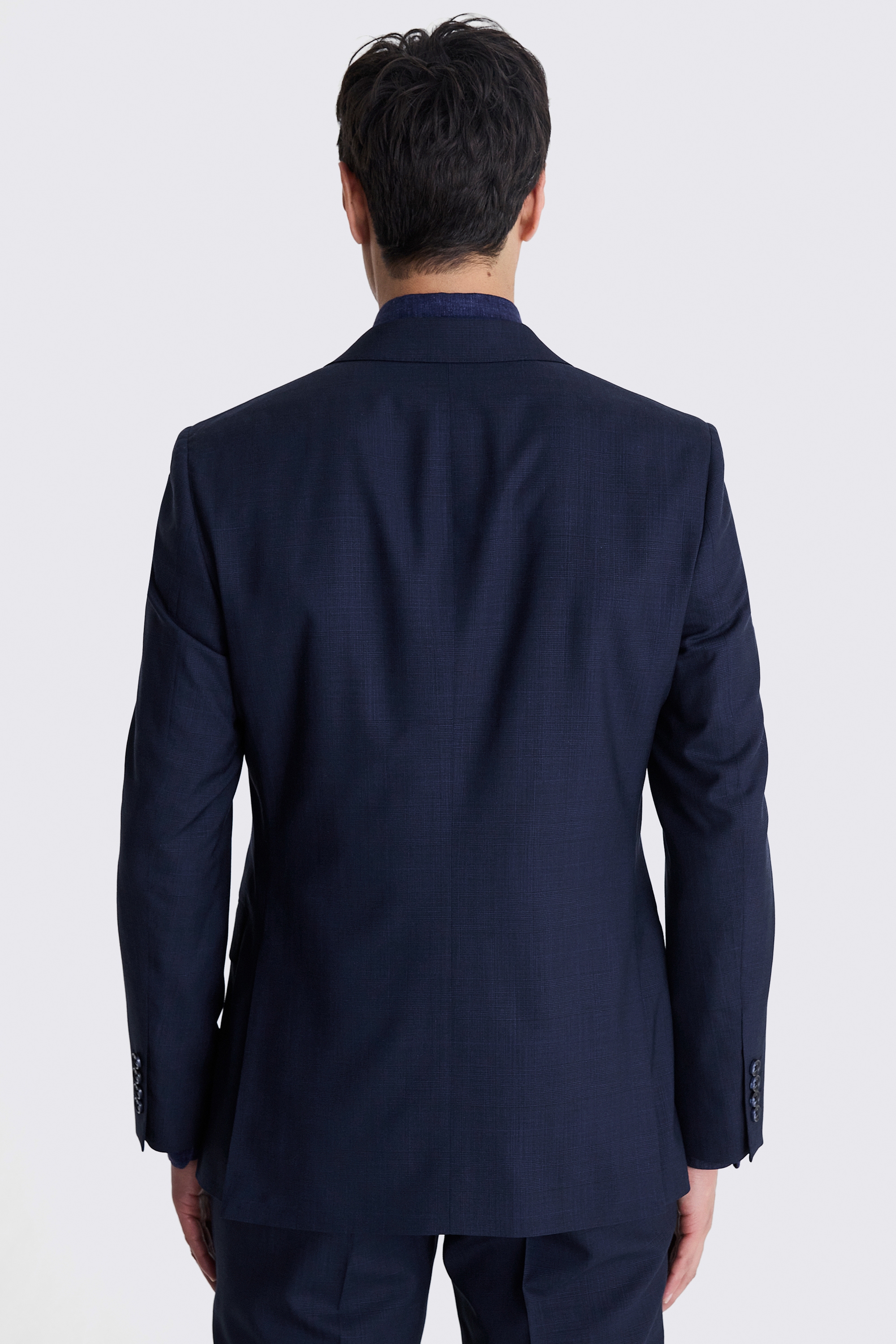 Italian Tailored Fit Navy Check Suit