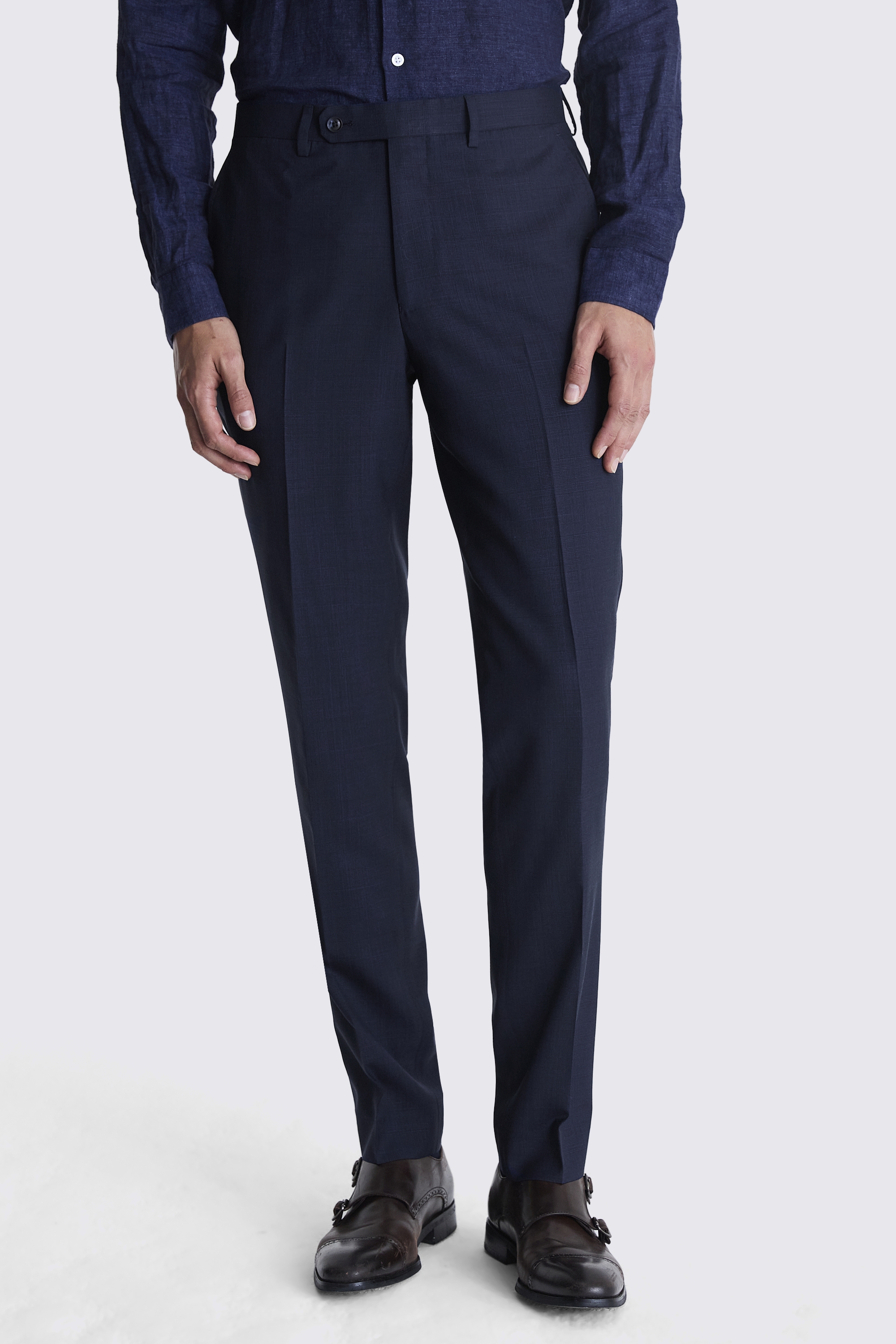 Italian Tailored Fit Navy Check Suit