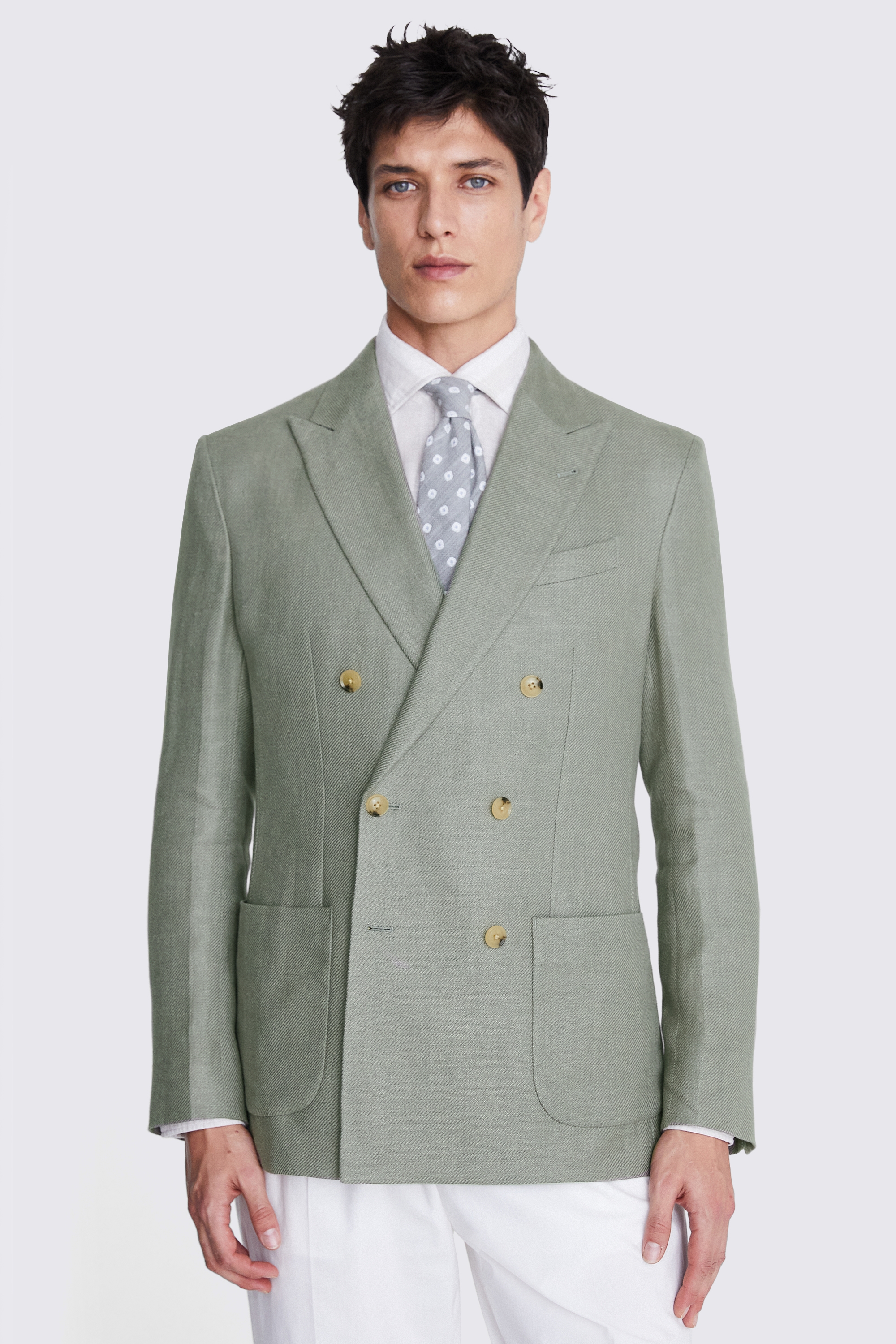 Italian Tailored Fit Light Army Twill Jacket