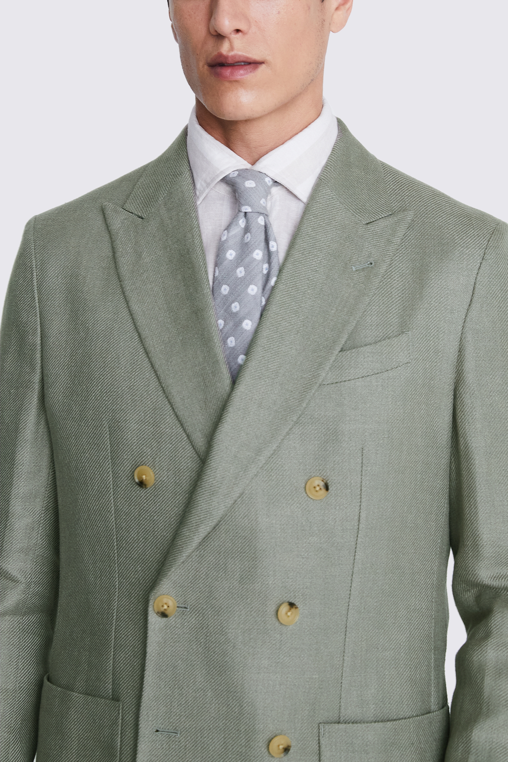 Italian Tailored Fit Light Army Twill Jacket