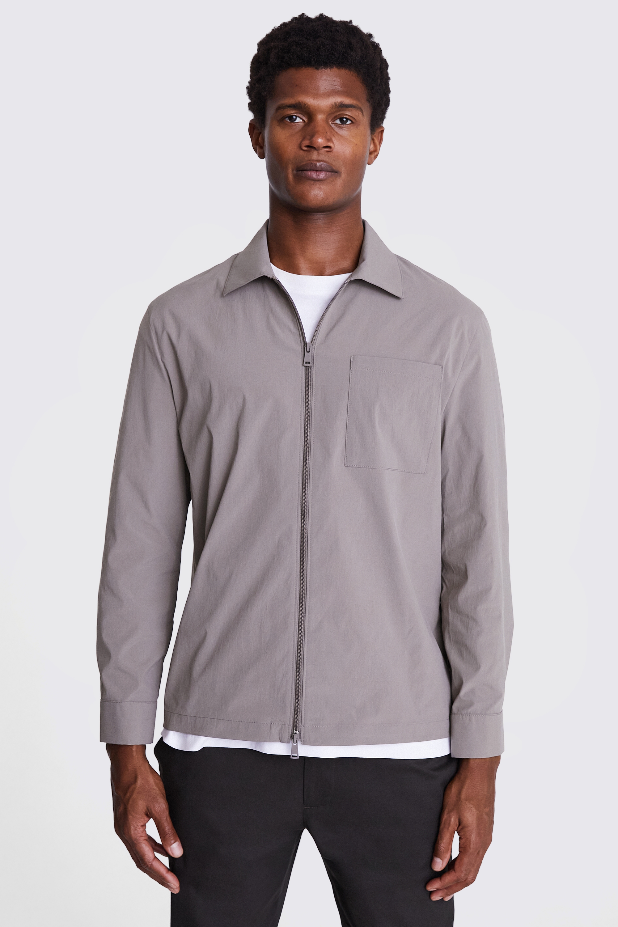 Dark Taupe Technical Shacket