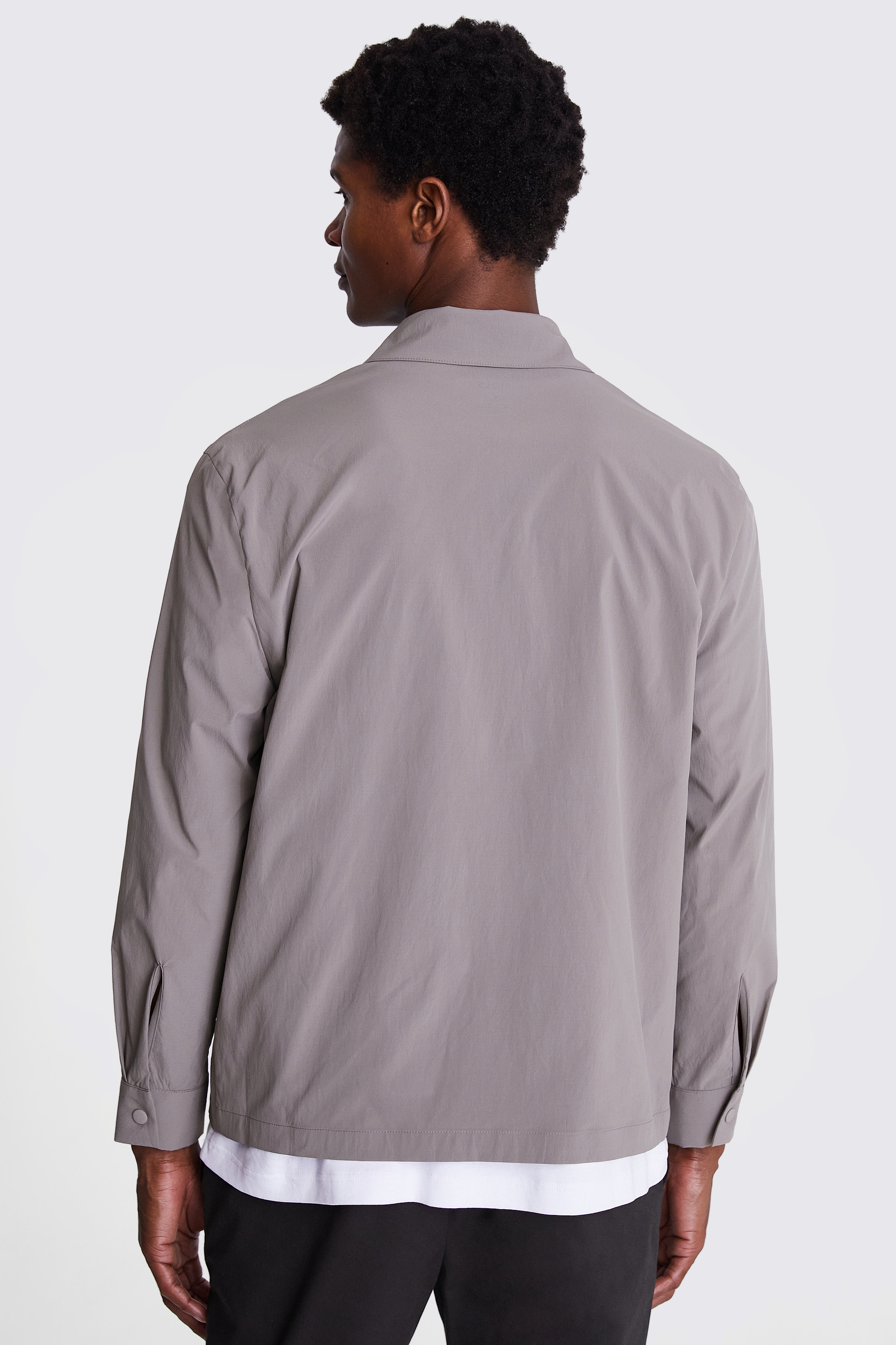Dark Taupe Technical Shacket