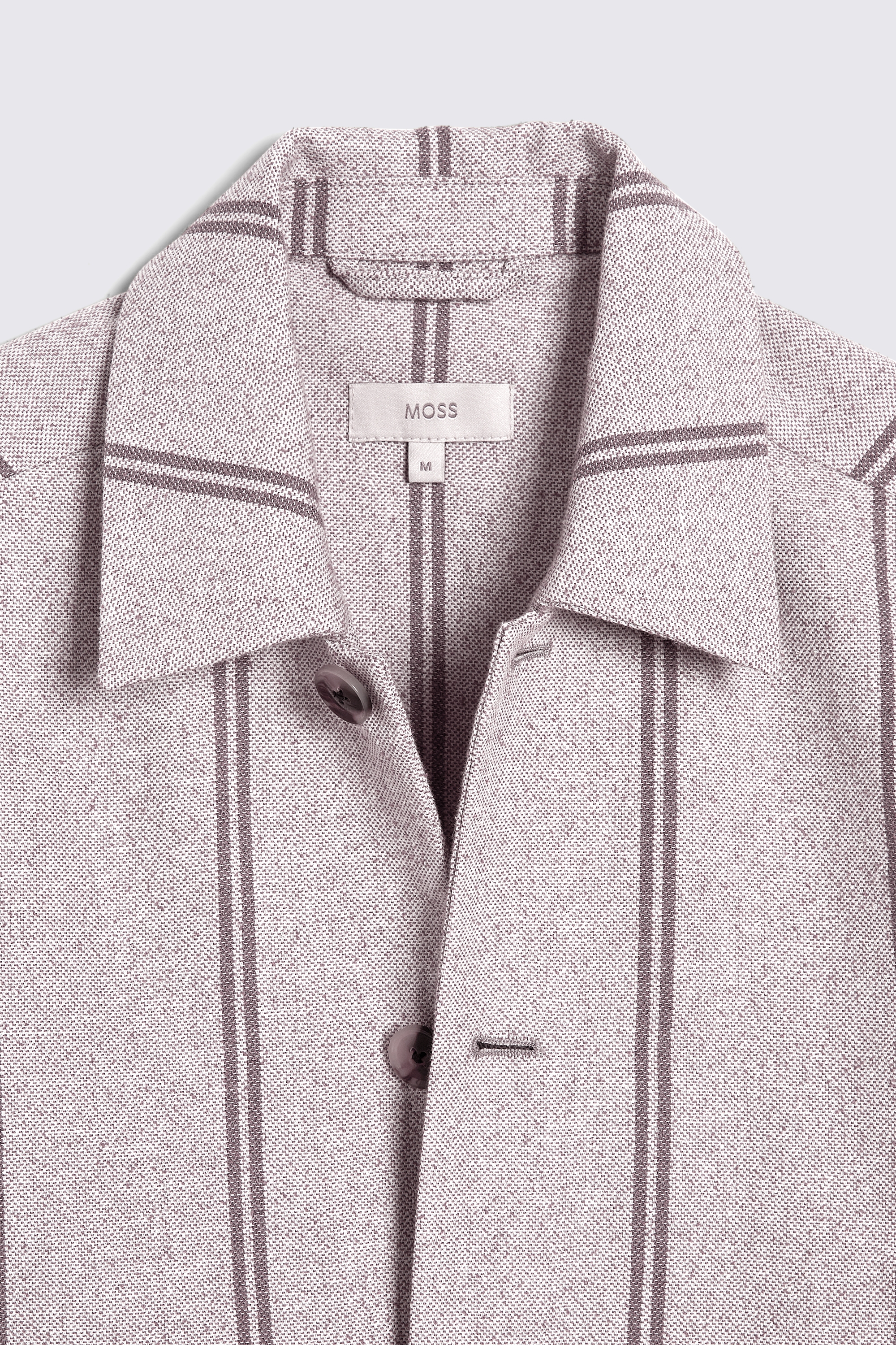 Neutral Stripe Bouclé Overshirt
