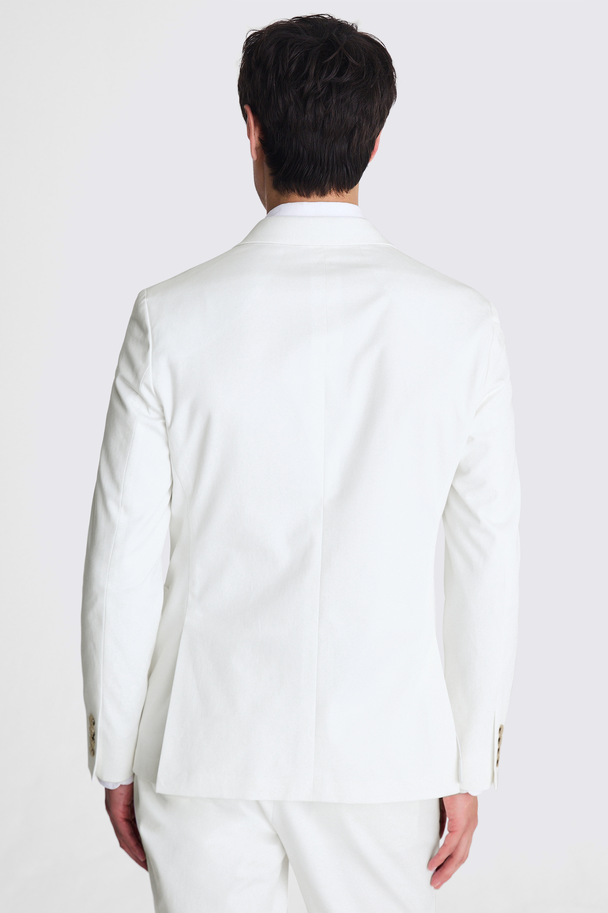 Slim Fit White Cotton Jacket