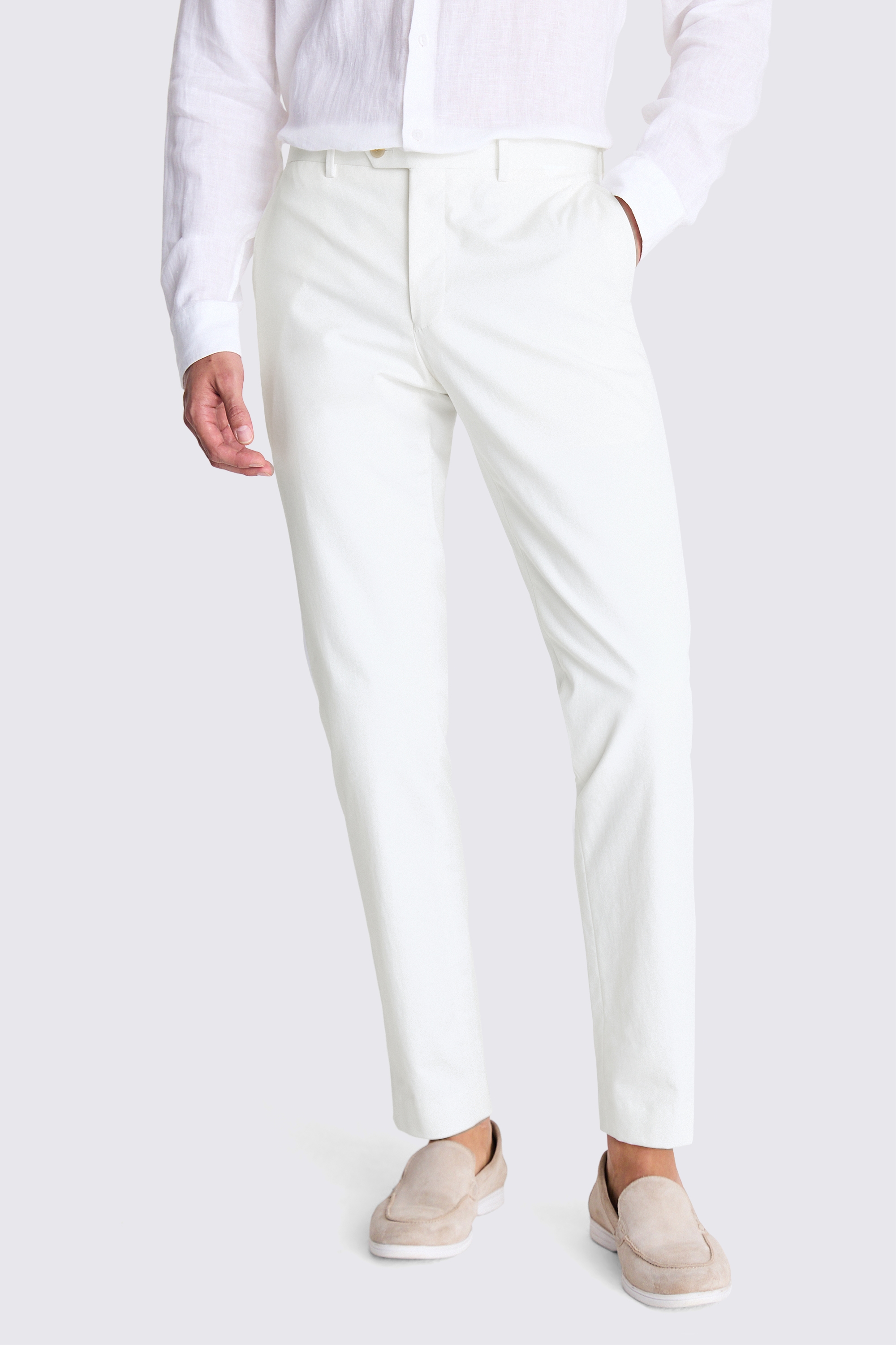 Slim Fit White Cotton Jacket