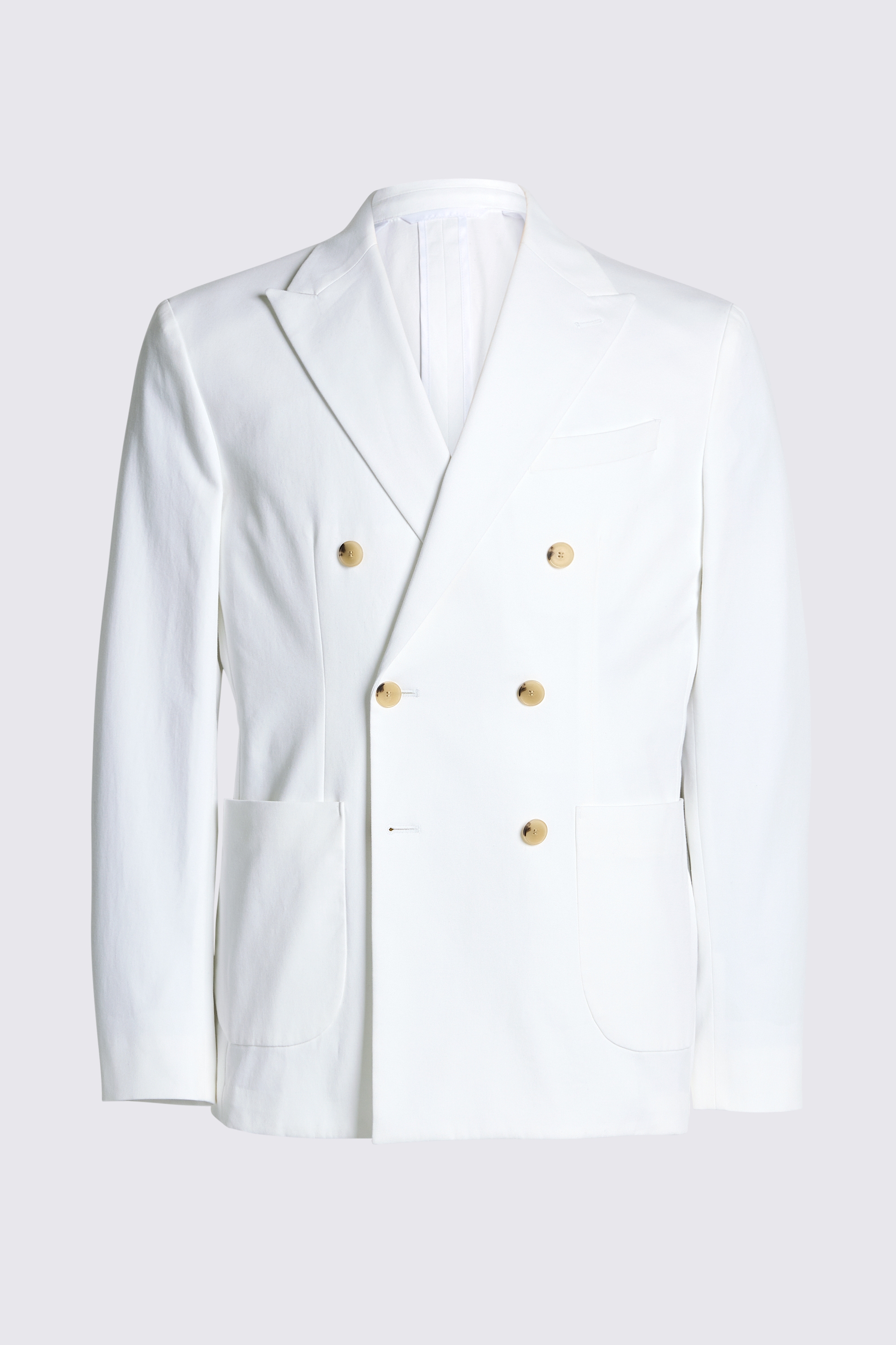 Slim Fit White Cotton Jacket