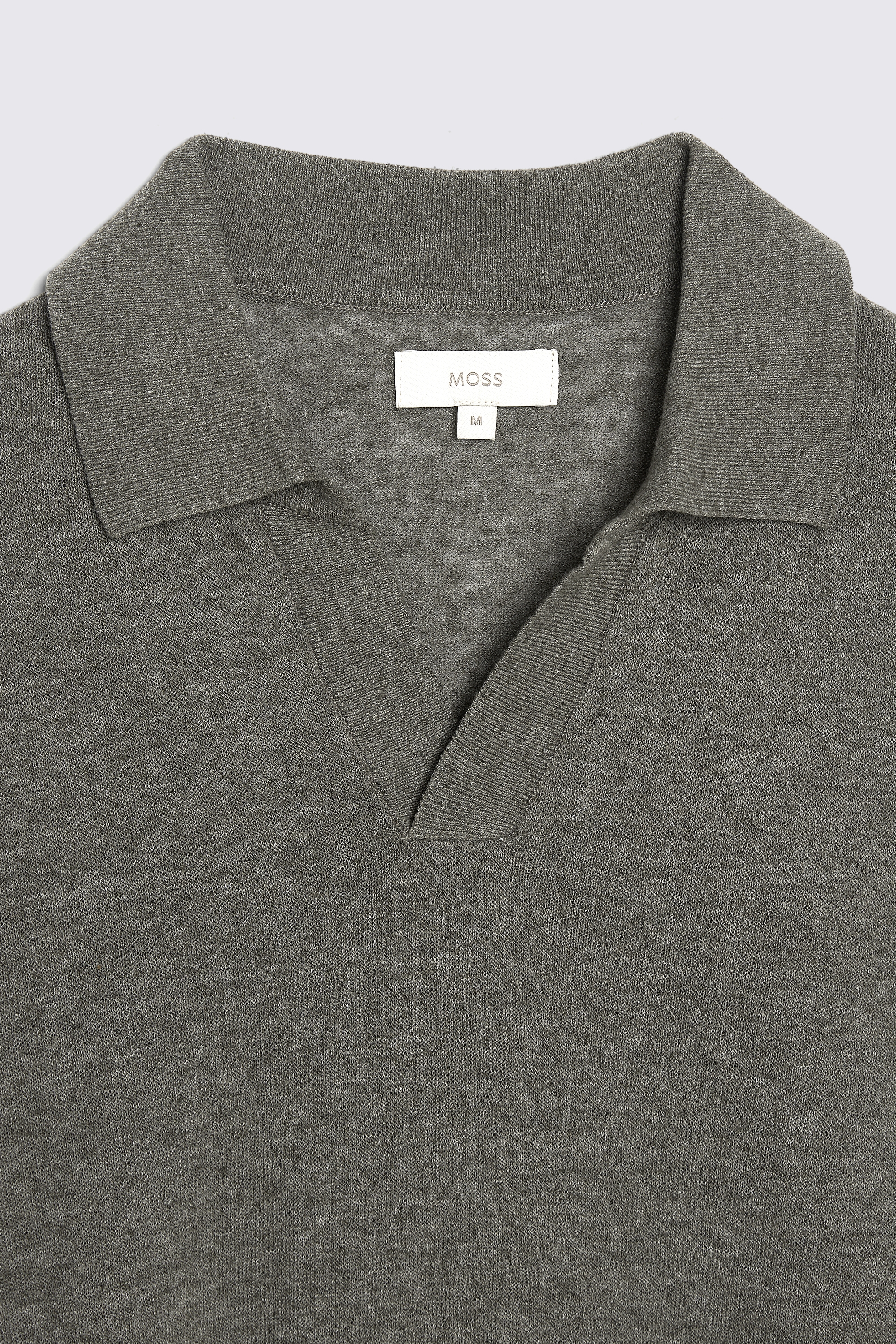 Linen Blend Khaki Skipper Polo