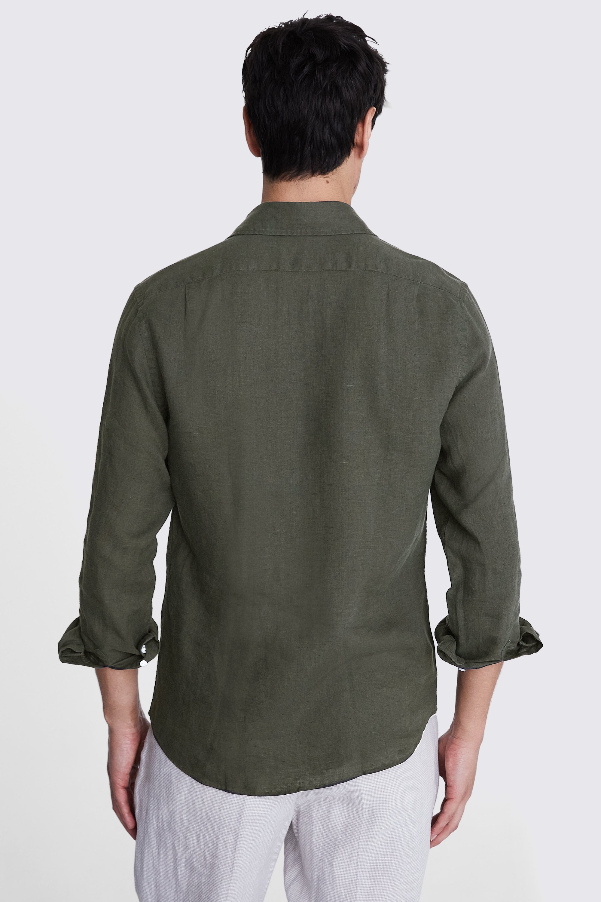 Khaki Linen Shirt | Buy Online at Moss