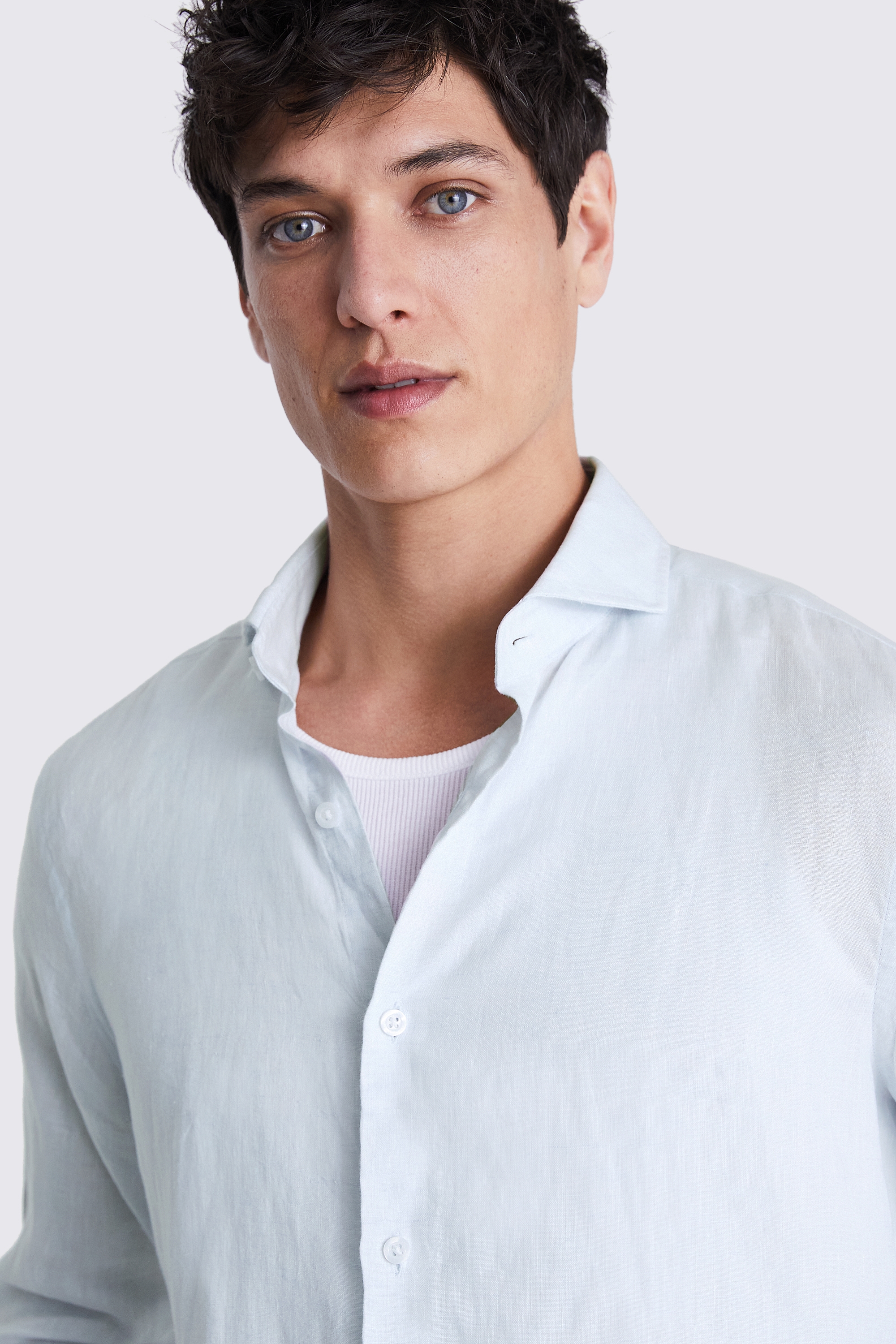 Soft Blue Linen Shirt