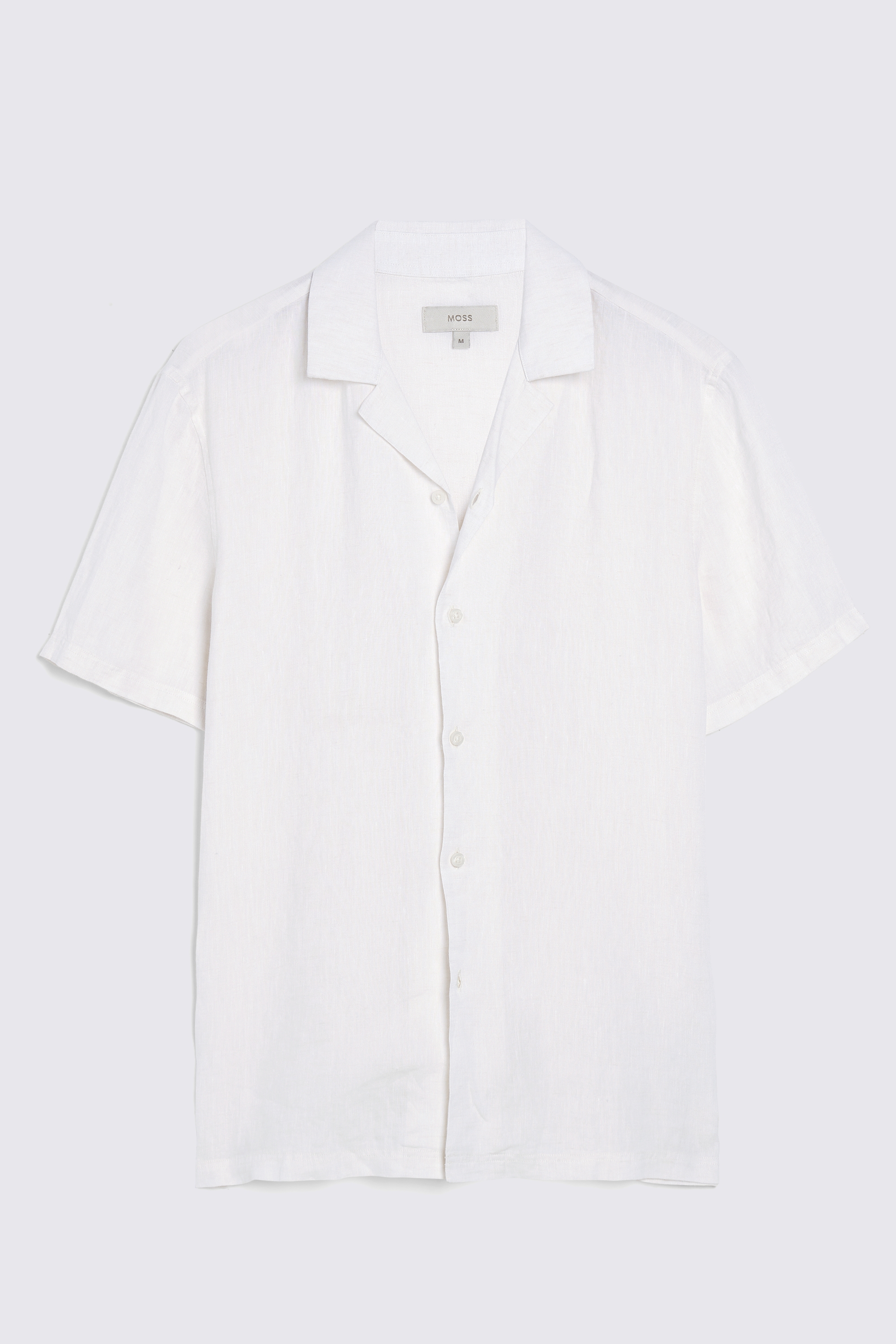 Tailored Fit Off-White Linen Cuban Collar Shirt | Buy Online at Moss