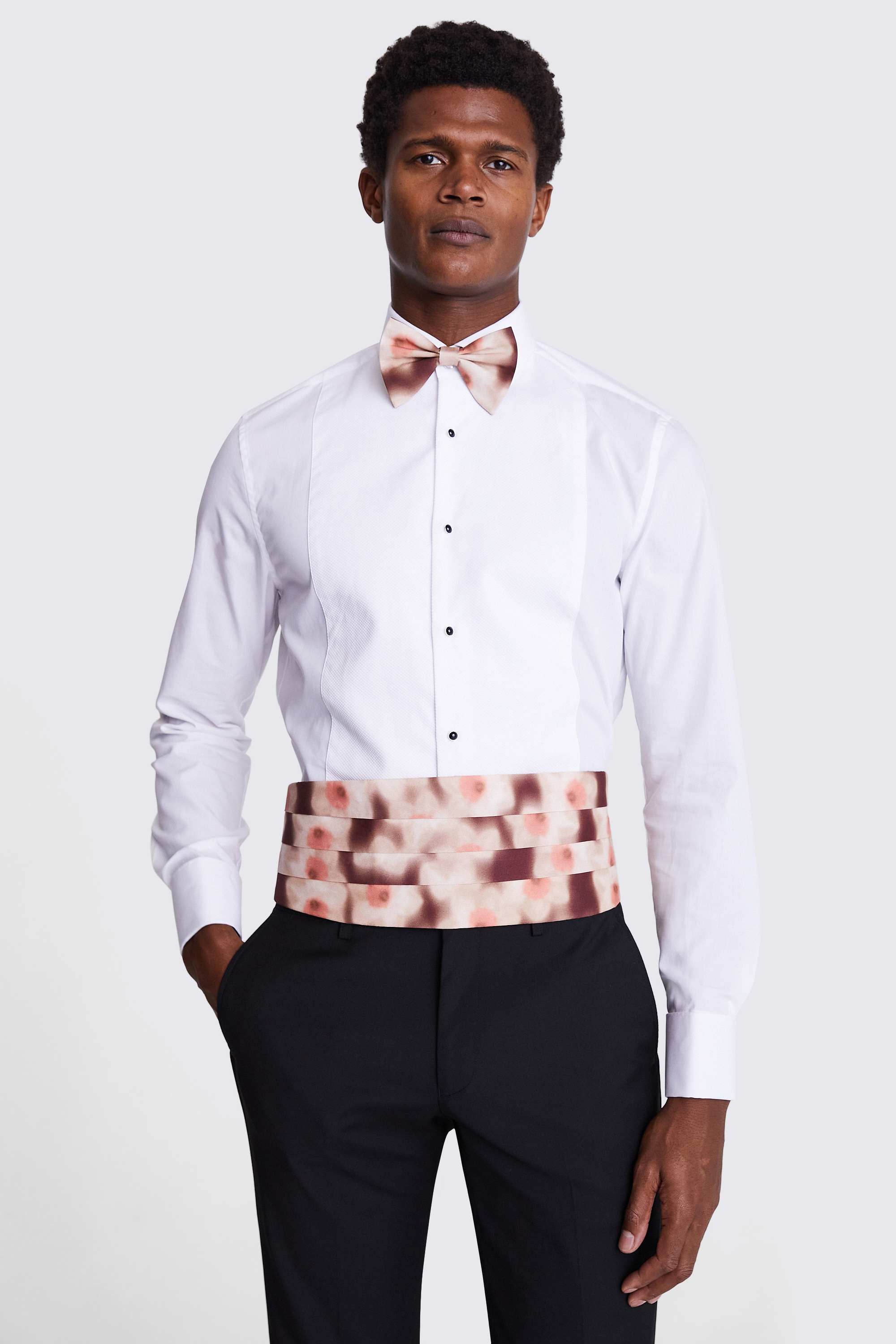 Burgundy Macro Floral Cummerbund Made with Liberty Fabric