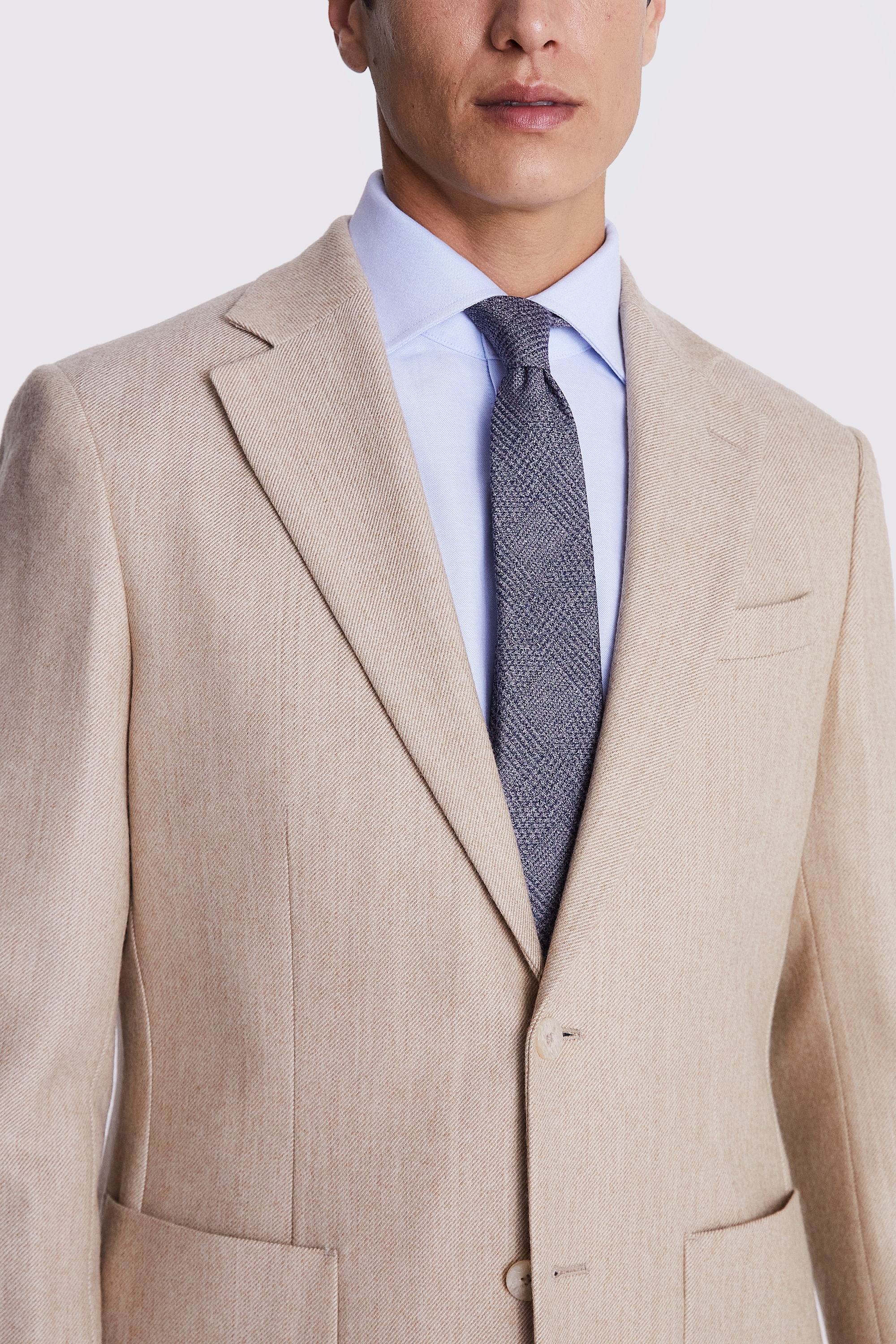 Tailored Fit Camel Twill Jacket