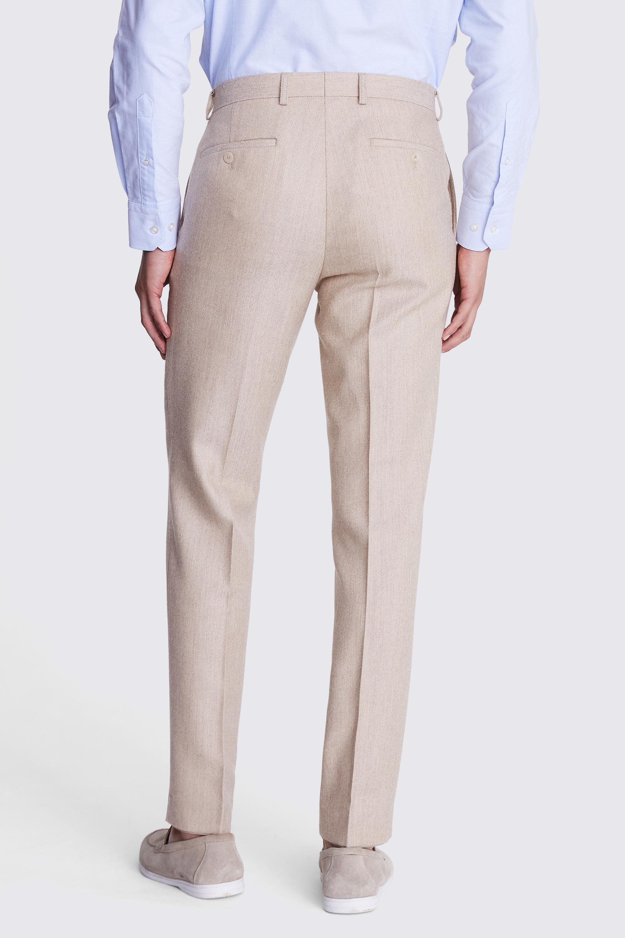 Tailored Fit Camel Twill Trousers