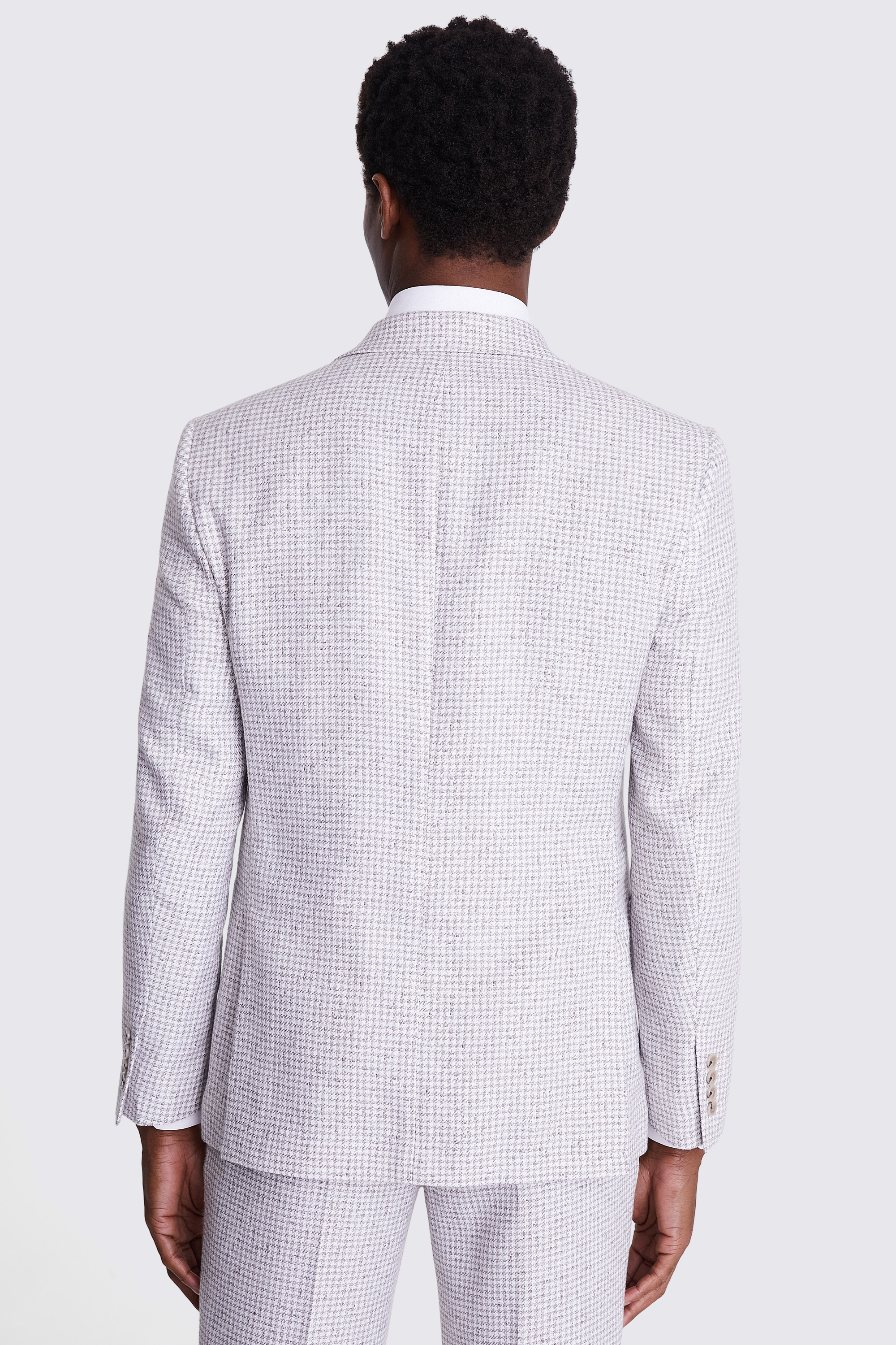 Tailored Fit Taupe White Houndstooth Jacket