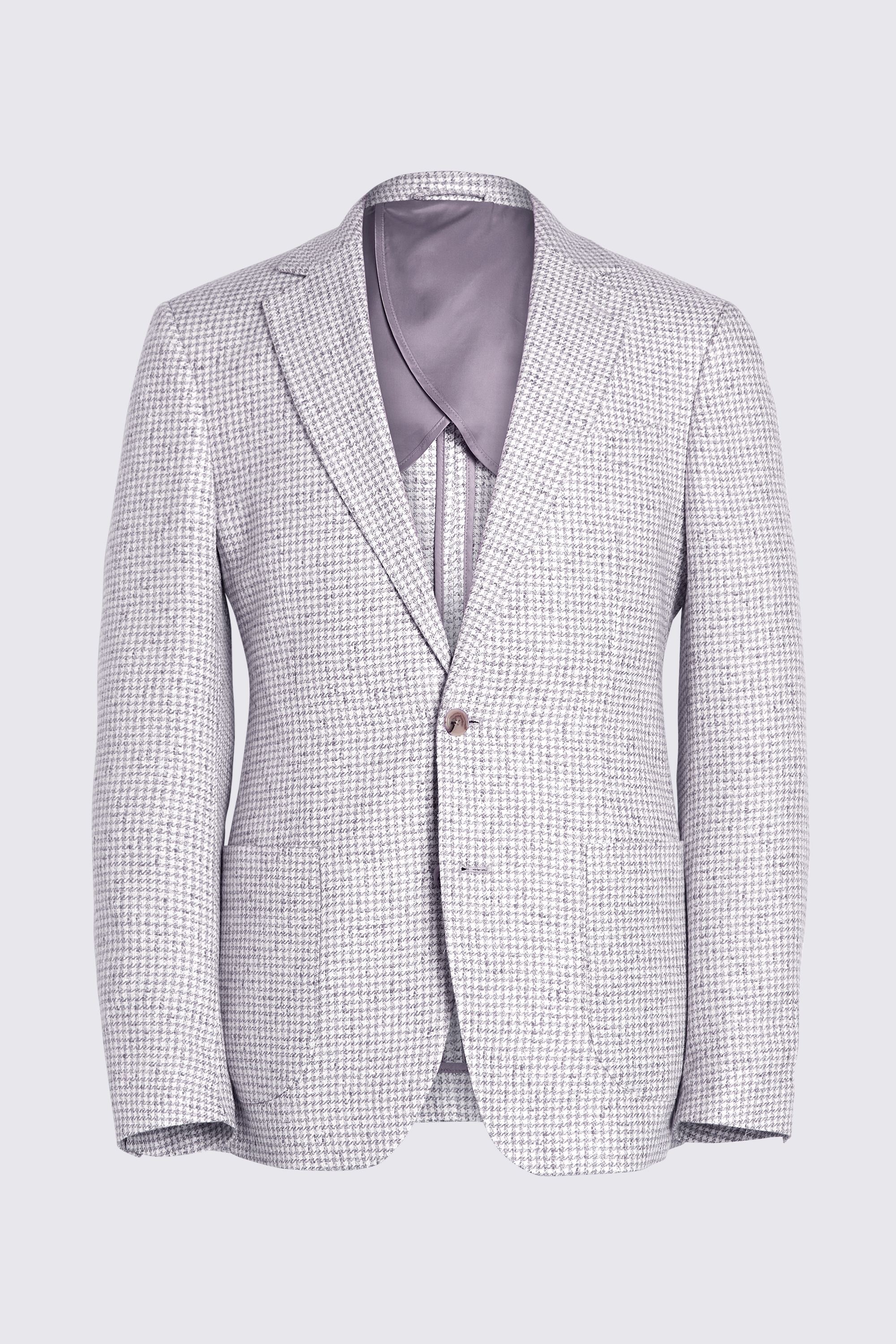 Tailored Fit Taupe White Houndstooth Jacket