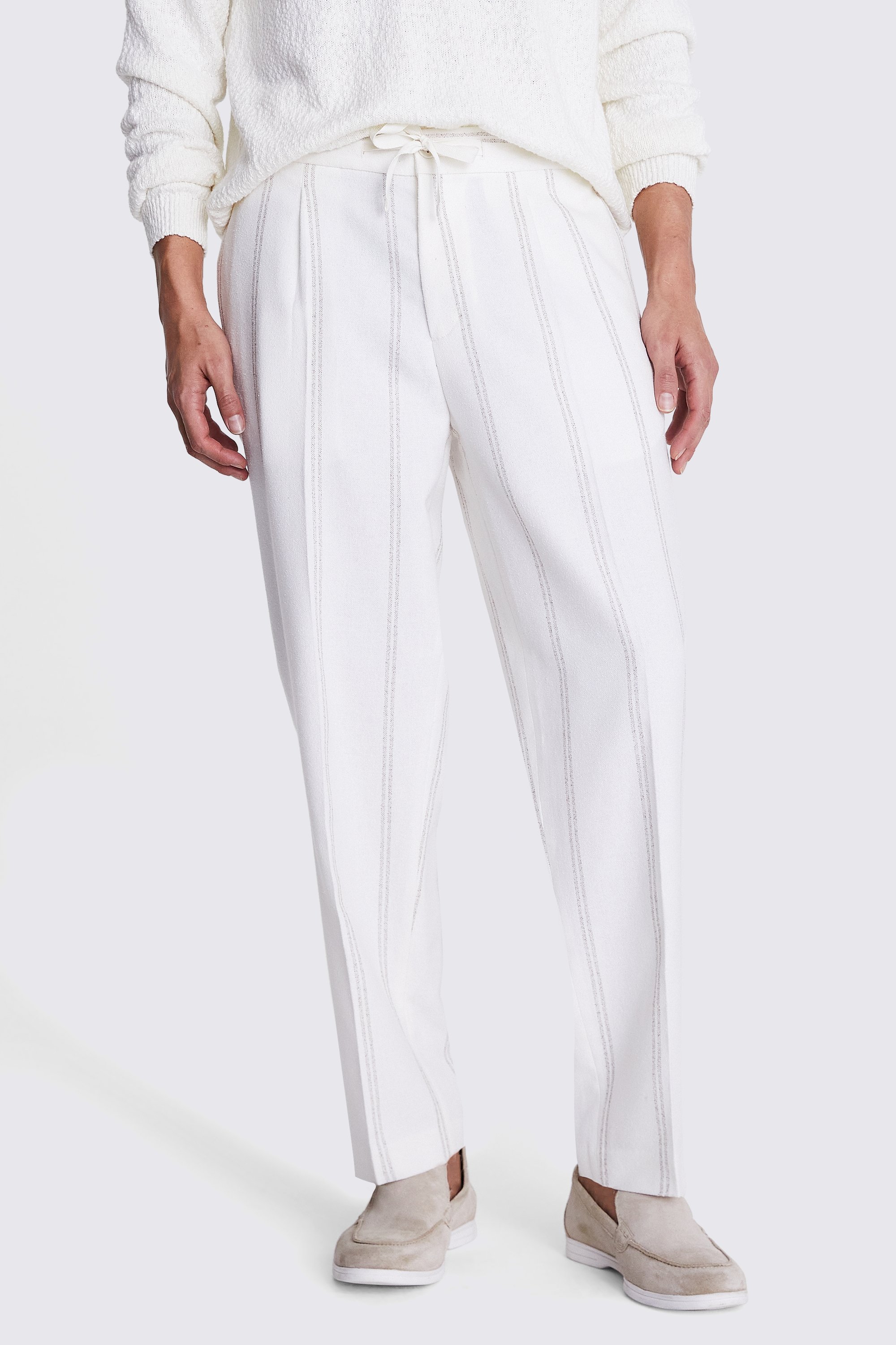 Ecru Stripe Beach Pants