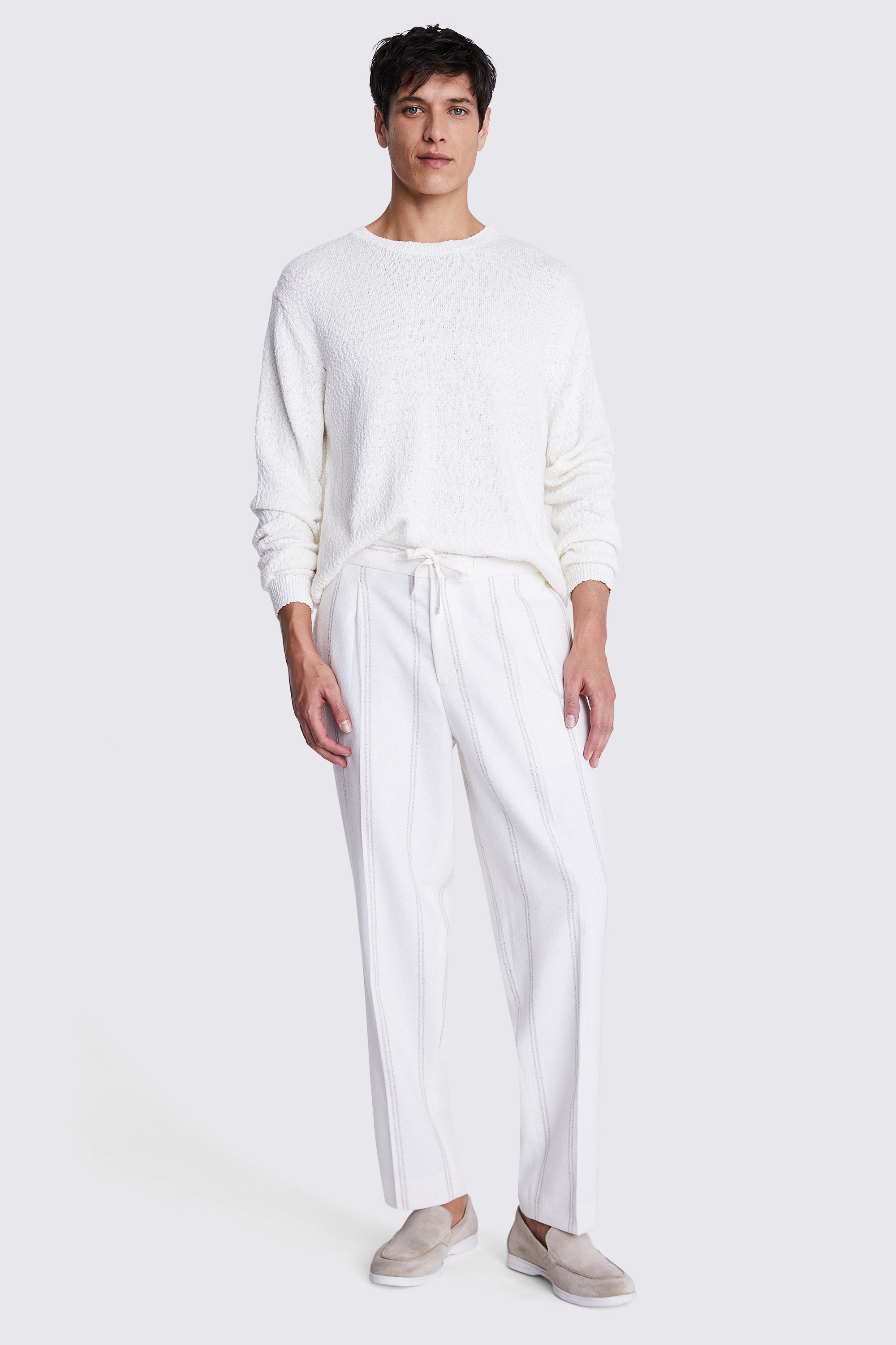 Ecru Stripe Beach Pants