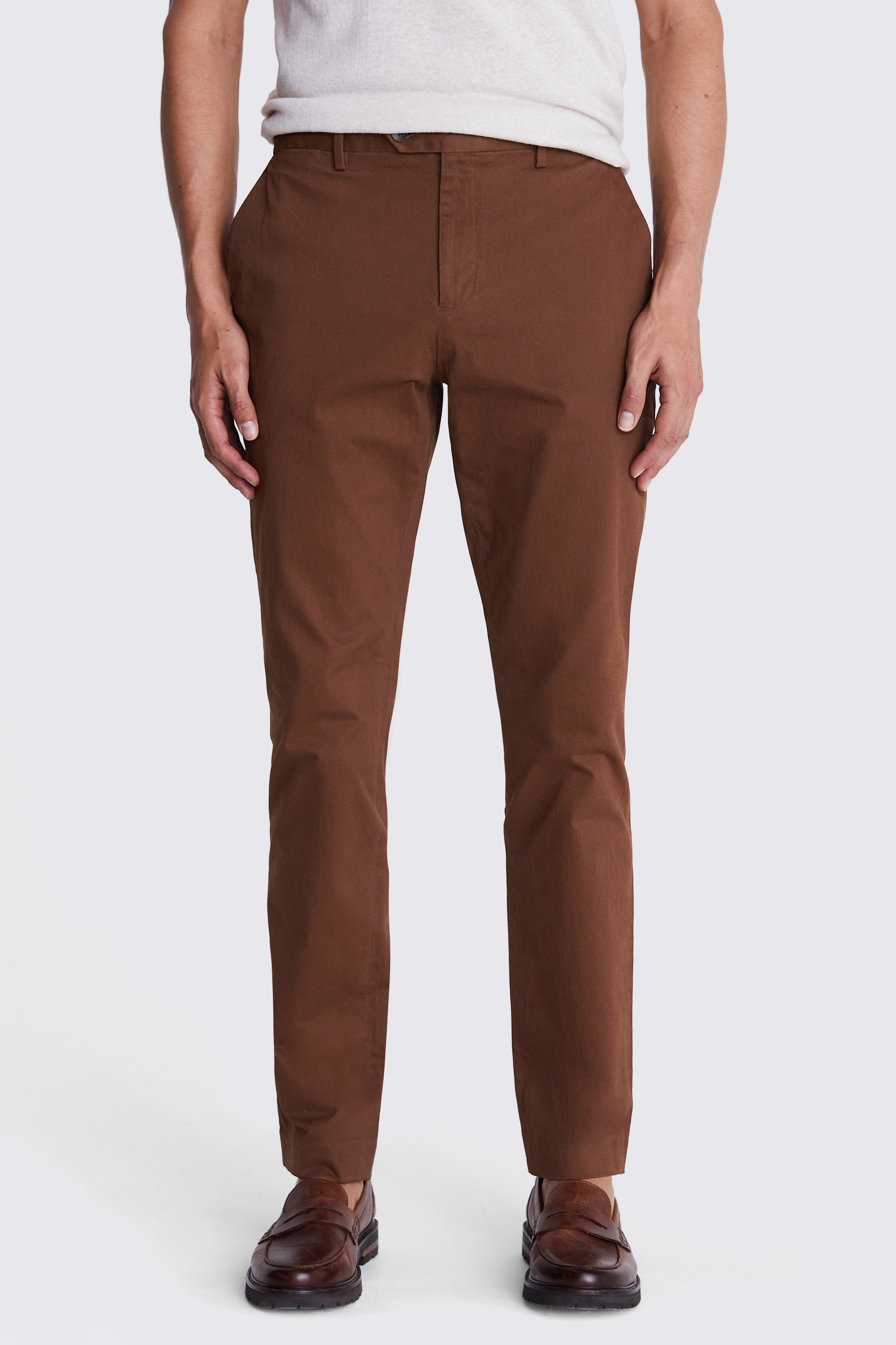 Slim Fit Copper Stretch Chinos | Buy Online at Moss