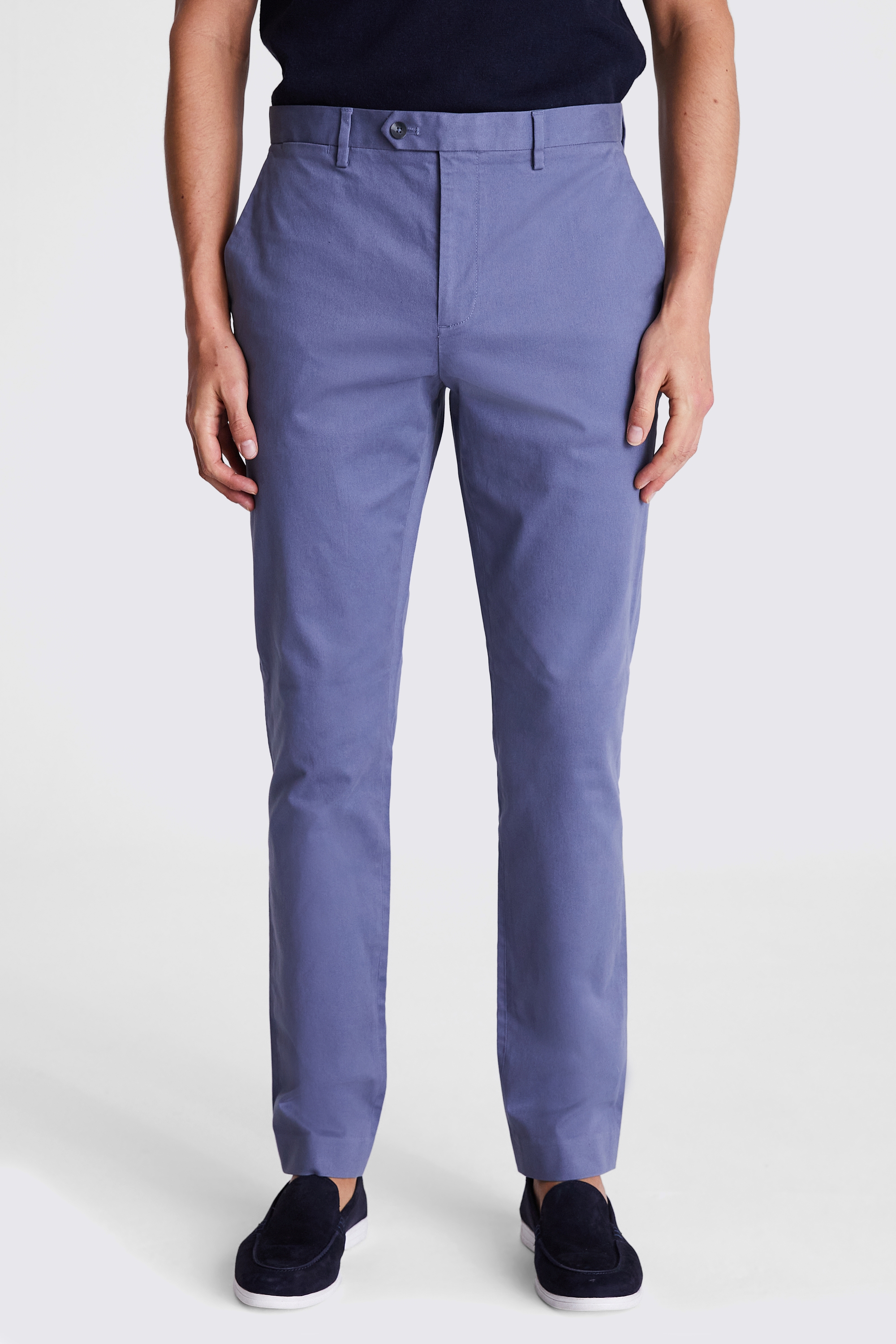 Slim Fit Blue Stretch Chinos | Buy Online at Moss