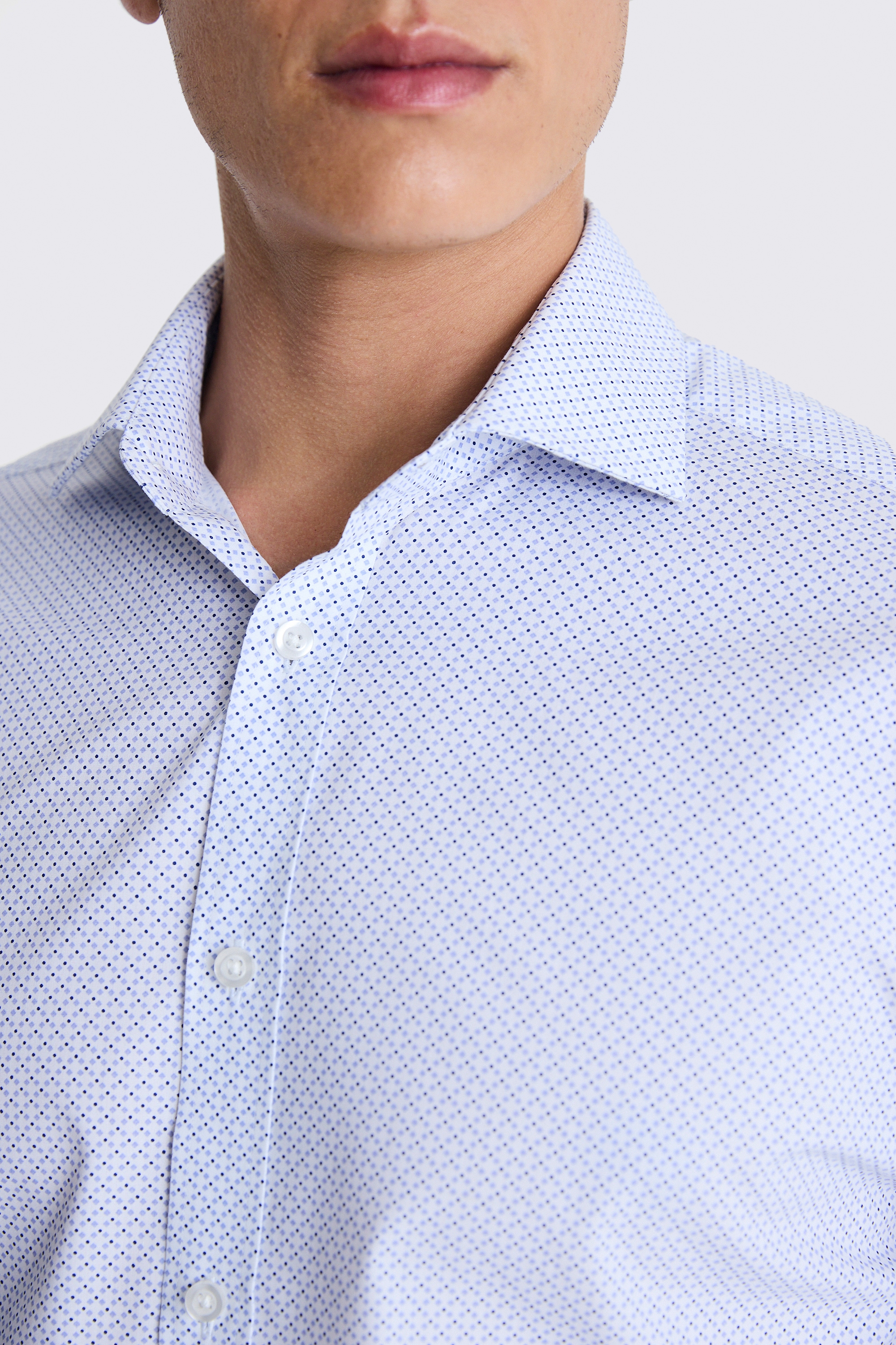Regular Fit Printed Blue Shirt