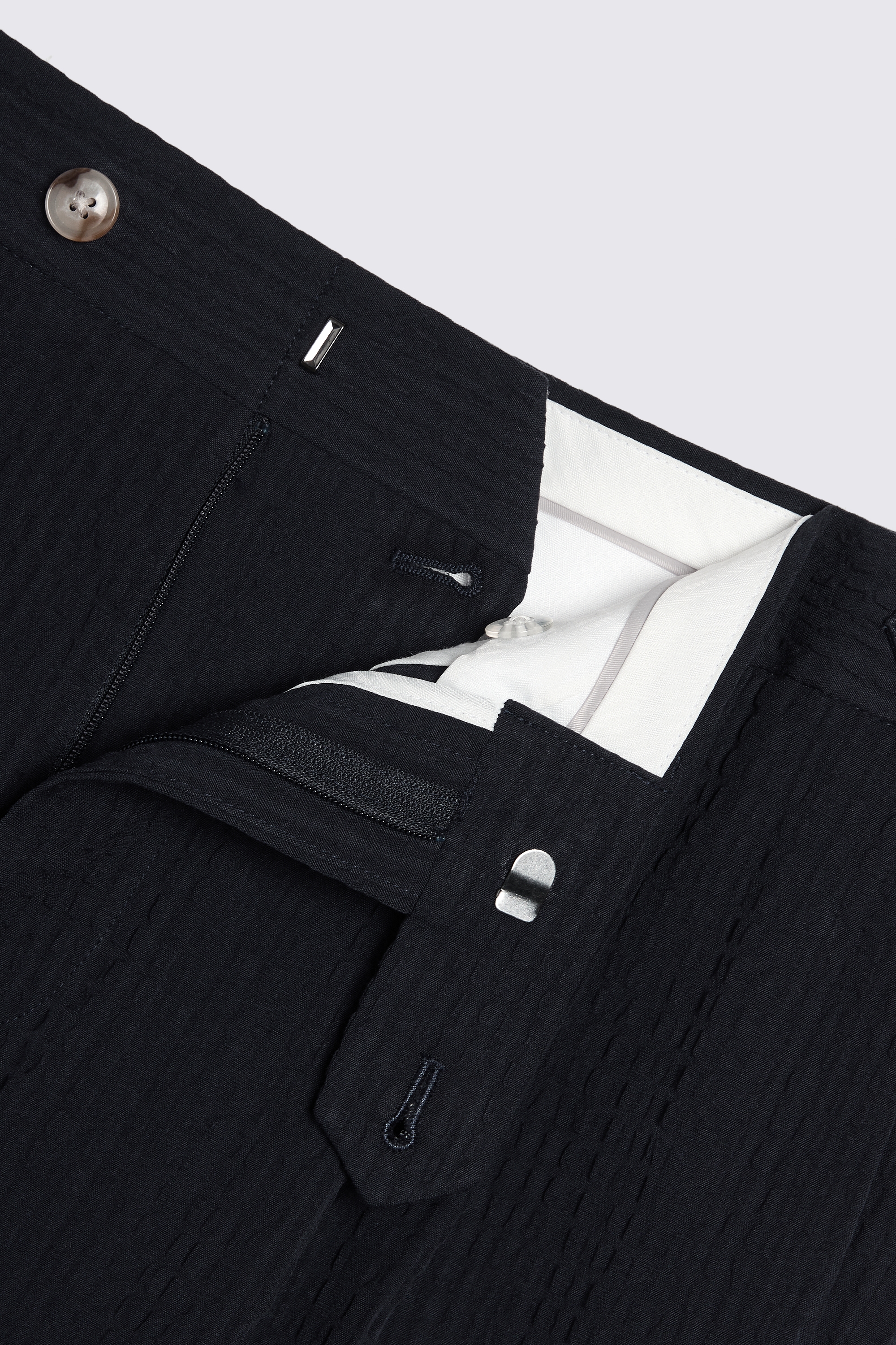 Navy Striped Seersucker Shorts