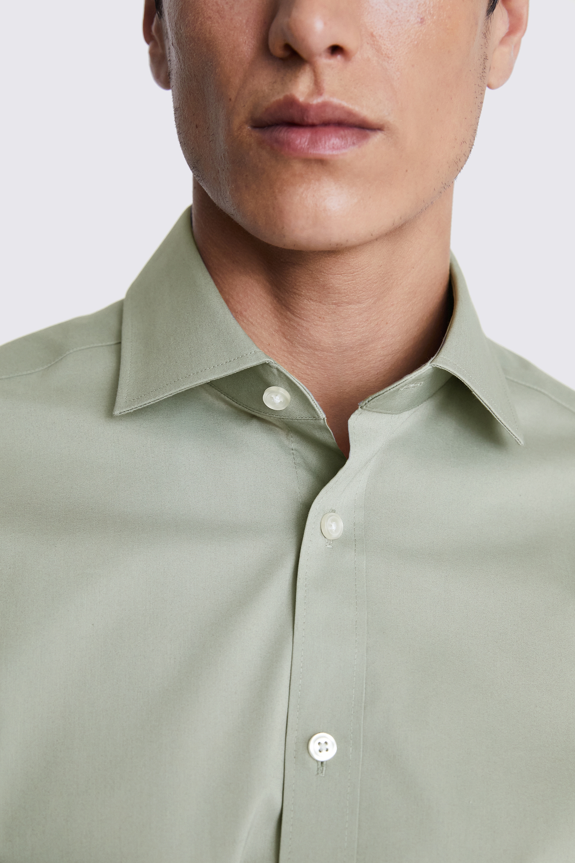 Regular Fit Sage Green Stretch Shirt | Buy Online at Moss