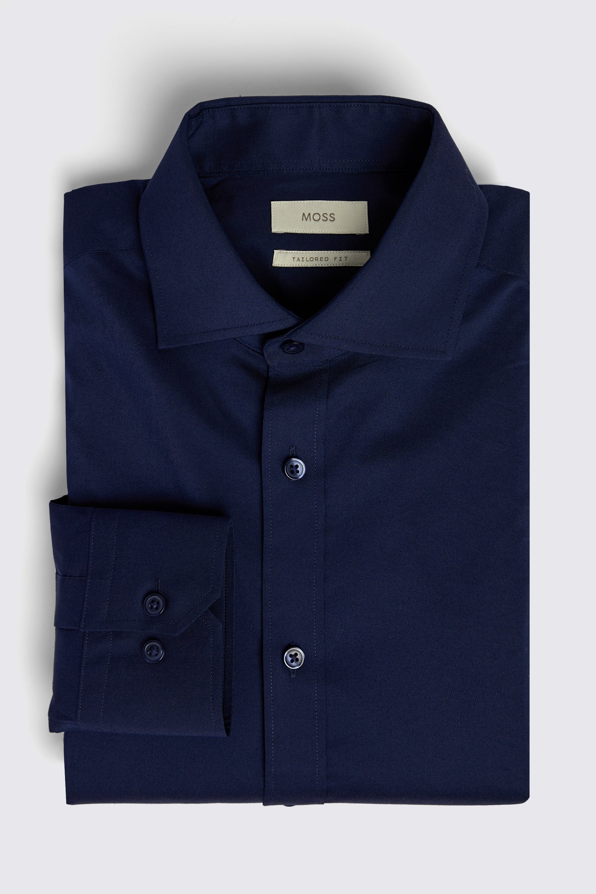 Tailored Fit Dark Blue Stretch Shirt
