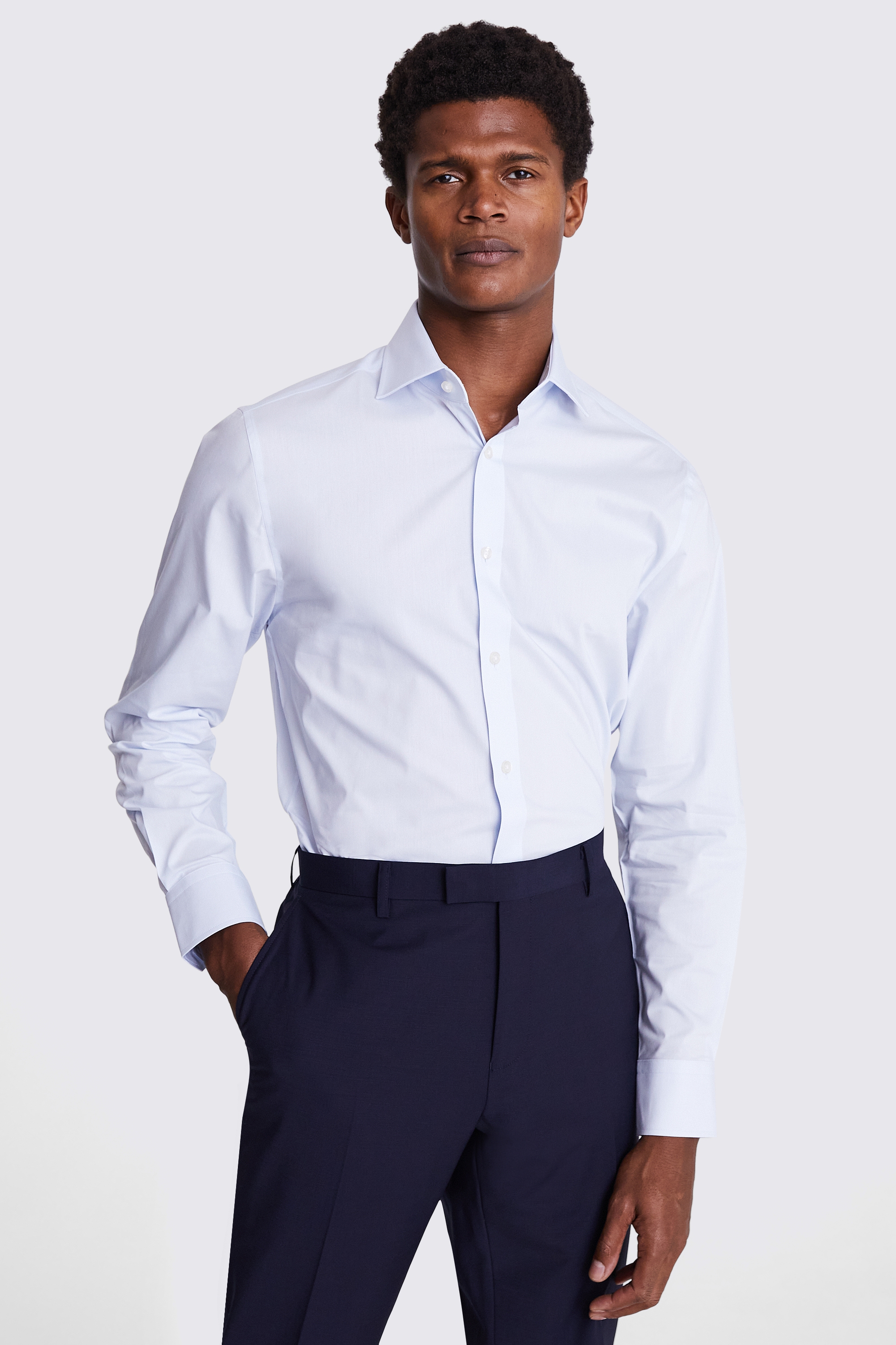 Tailored Fit Light Blue Stretch Shirt | Buy Online at Moss