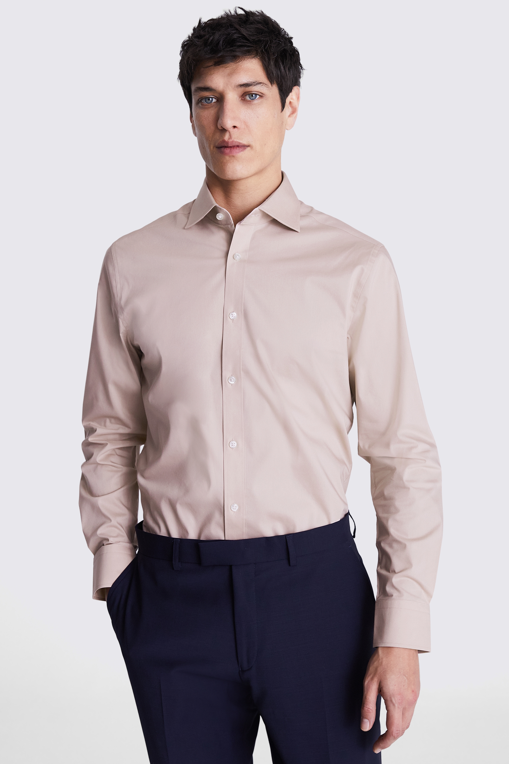 Tailored Fit Dusty Pink Stretch Shirt | Buy Online at Moss